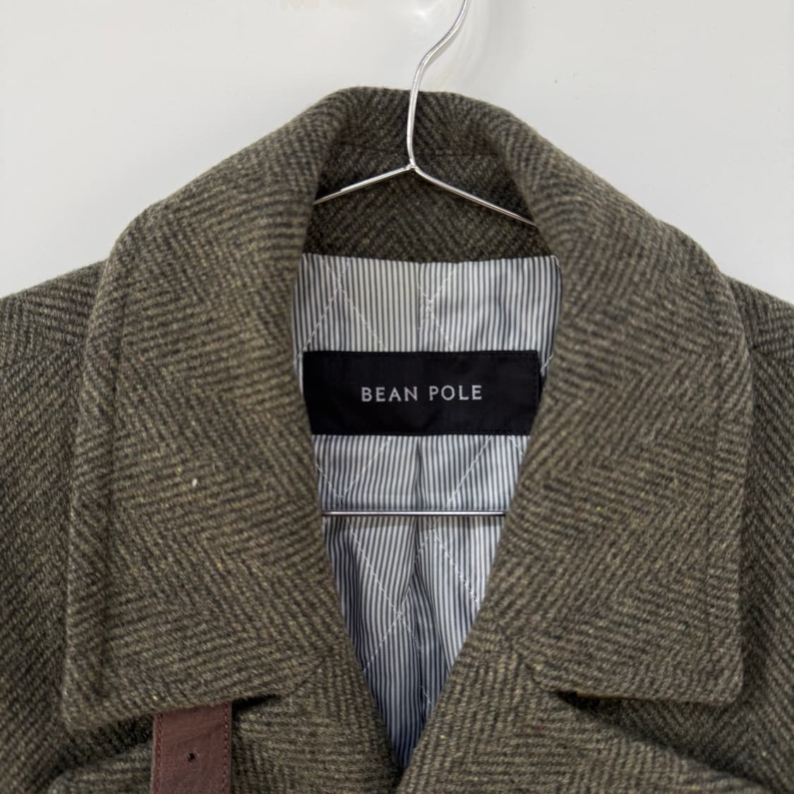 빈폴 BEAM POLE 메탈 버튼 헤링본 더블 울피코트 카키브라운 상품이미지5