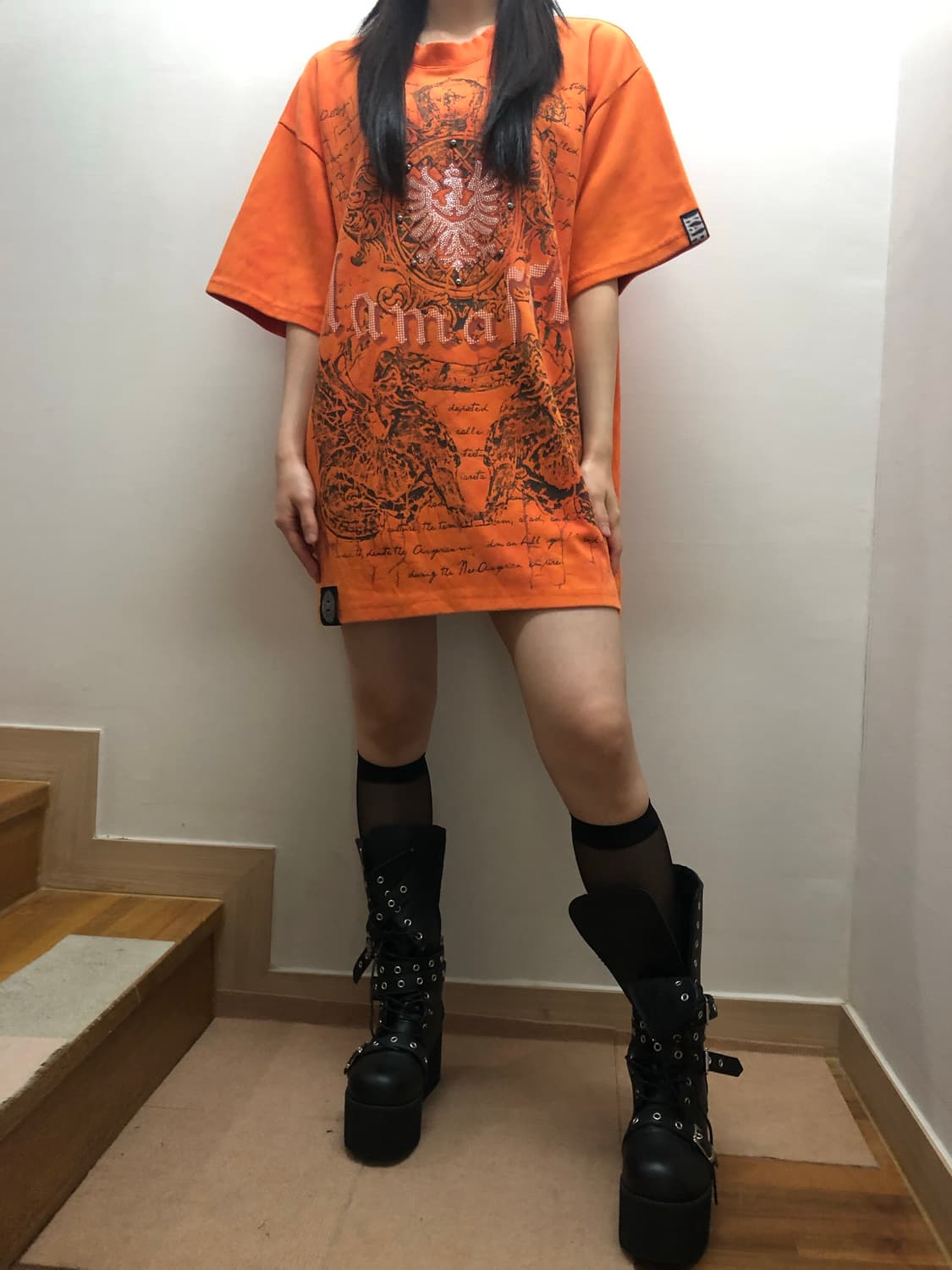 빈티지 카레타 오렌지 반팔 상품이미지2