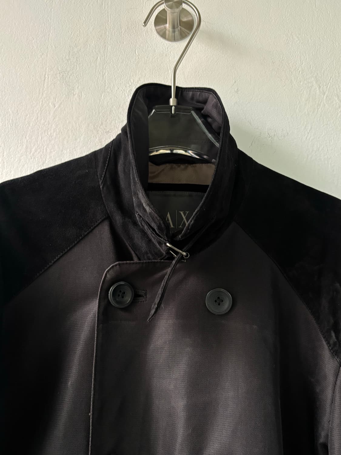 아르마니 익스체인지 스웨이드 코팅 하이넥 코트  상품이미지3