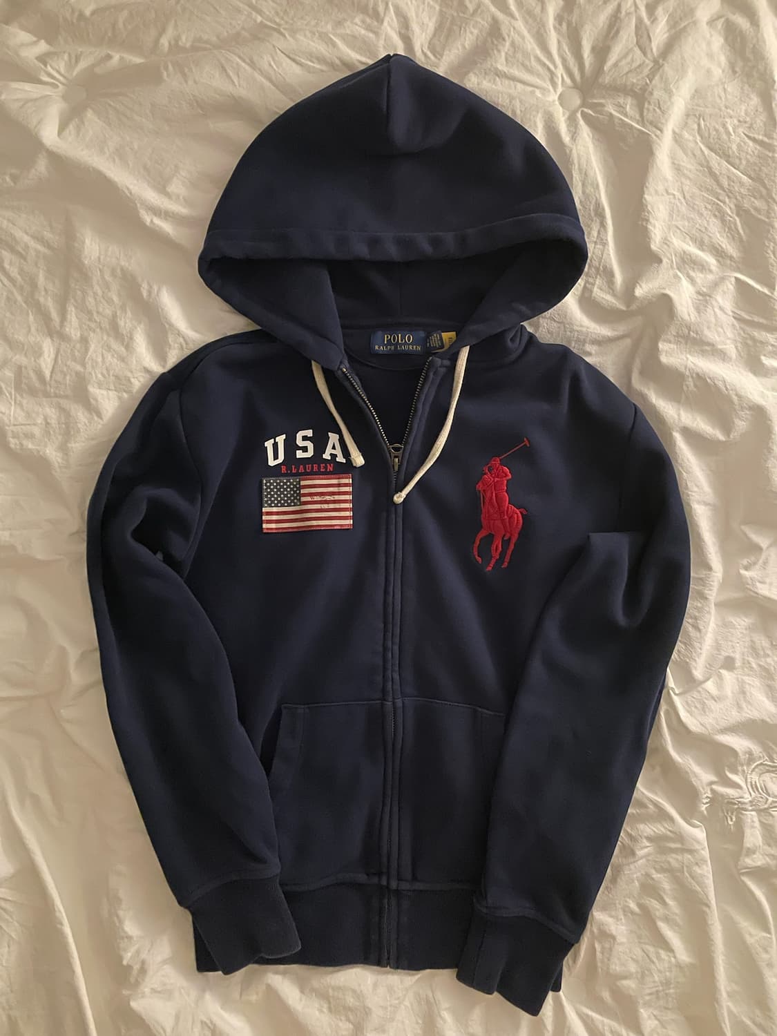 폴로 랄프로렌 빅포니 성조기 후드집업 네이비 상품이미지1