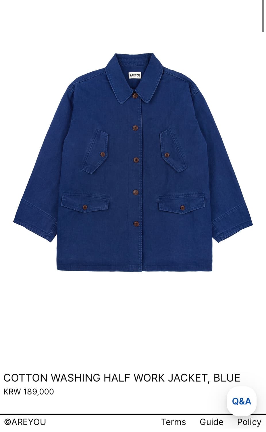 Are you 아유서울 워크자켓 블루 상품이미지1