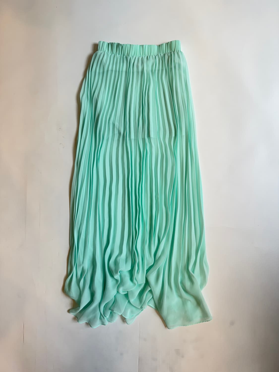 Mint Green Pleated Chiffon Maxi Skirt 상품이미지1