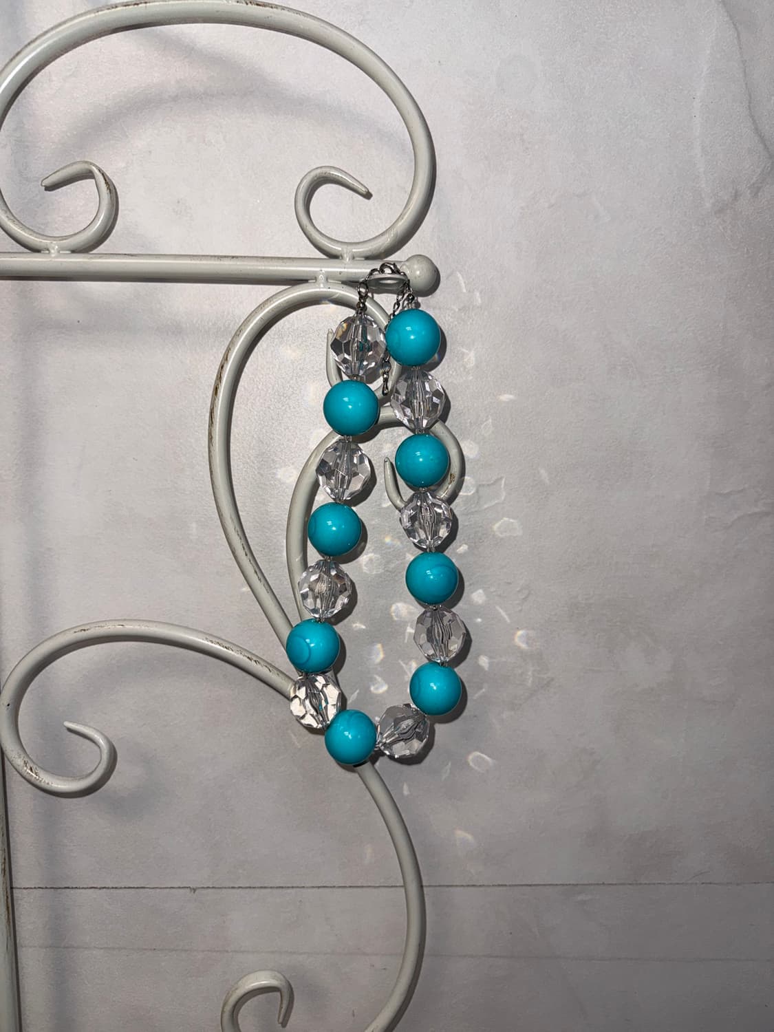 Blue big ball crystal necklace  상품이미지3