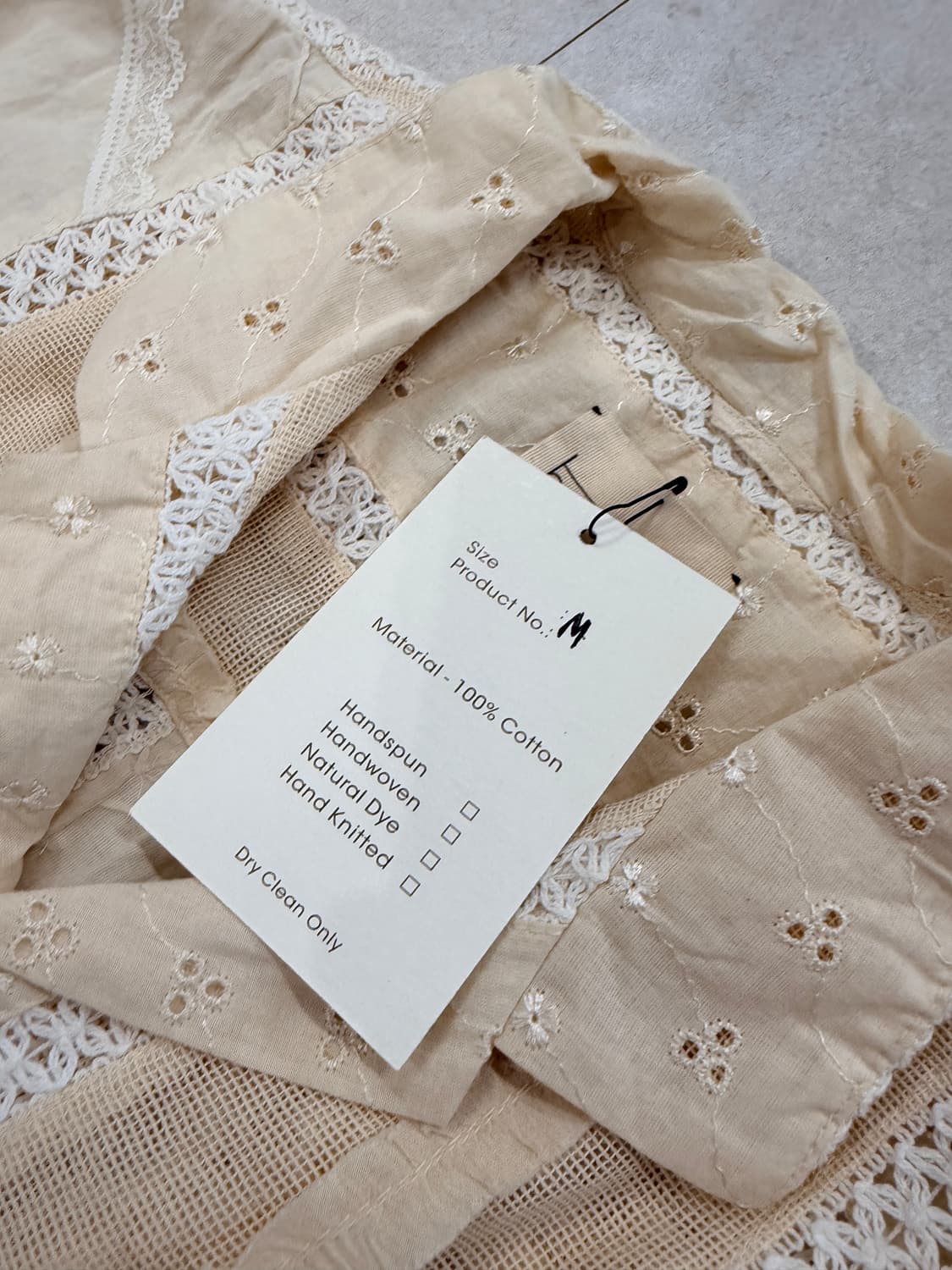 Harago 하라고 레이스 패치 셔츠 M 상품이미지5