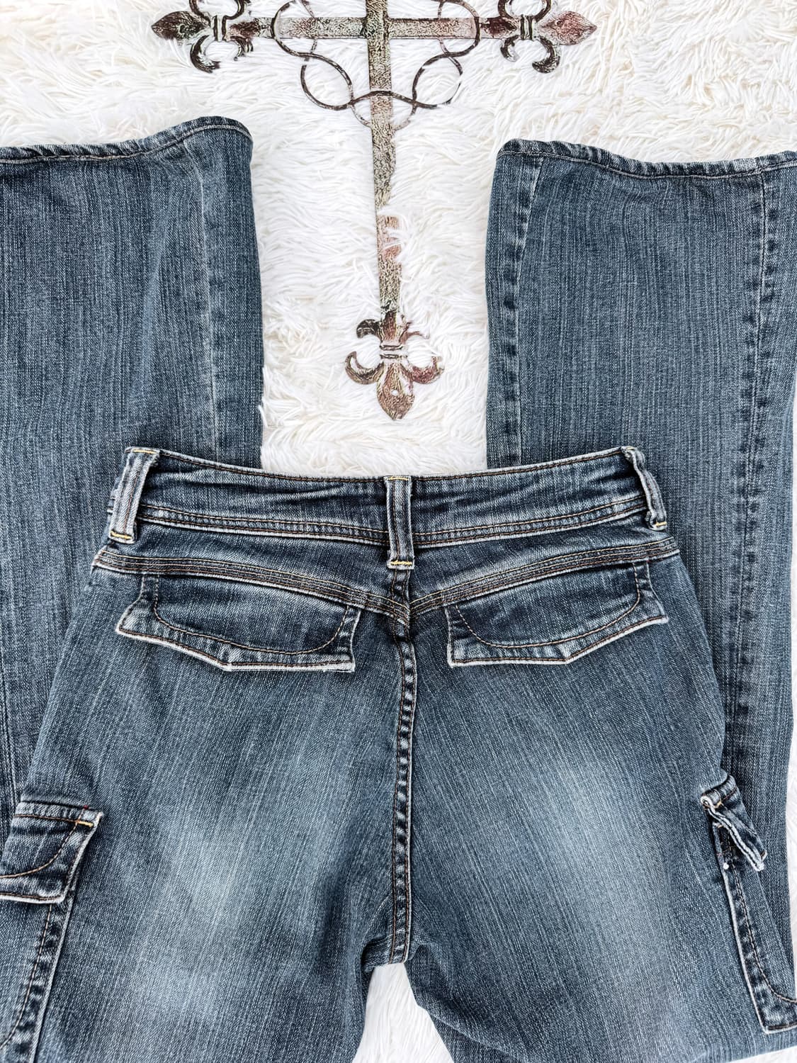 y2k 카고 포켓 플레어 데님 상품이미지4