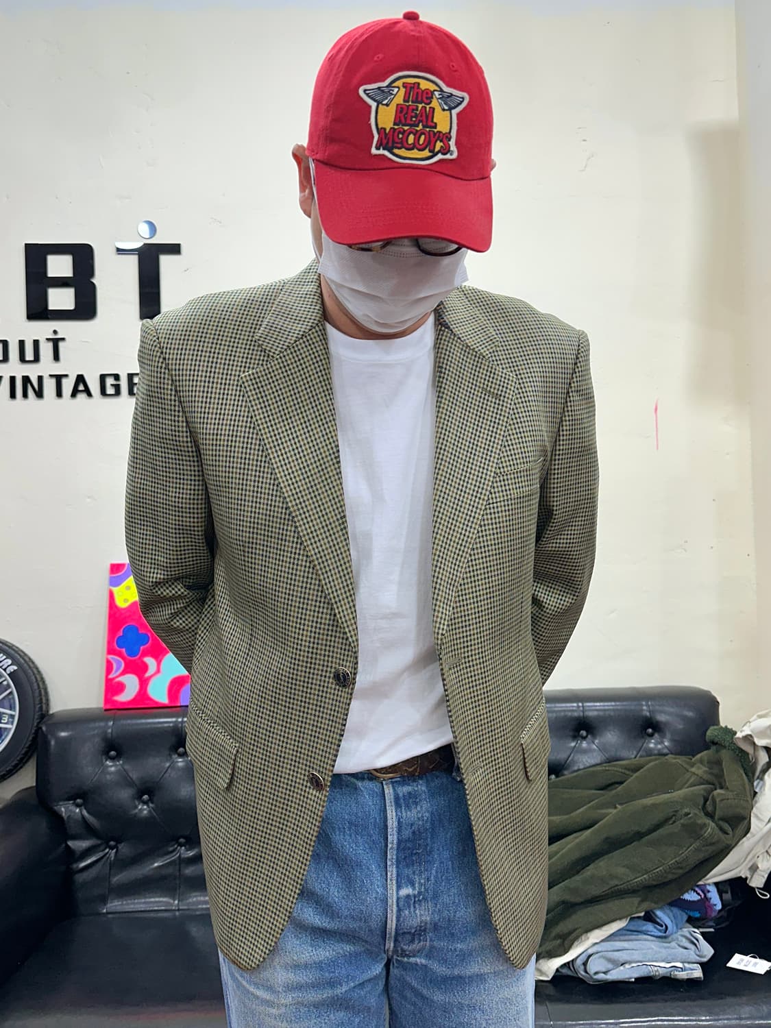 입생로랑 하운드체크 블레이저 상품이미지1