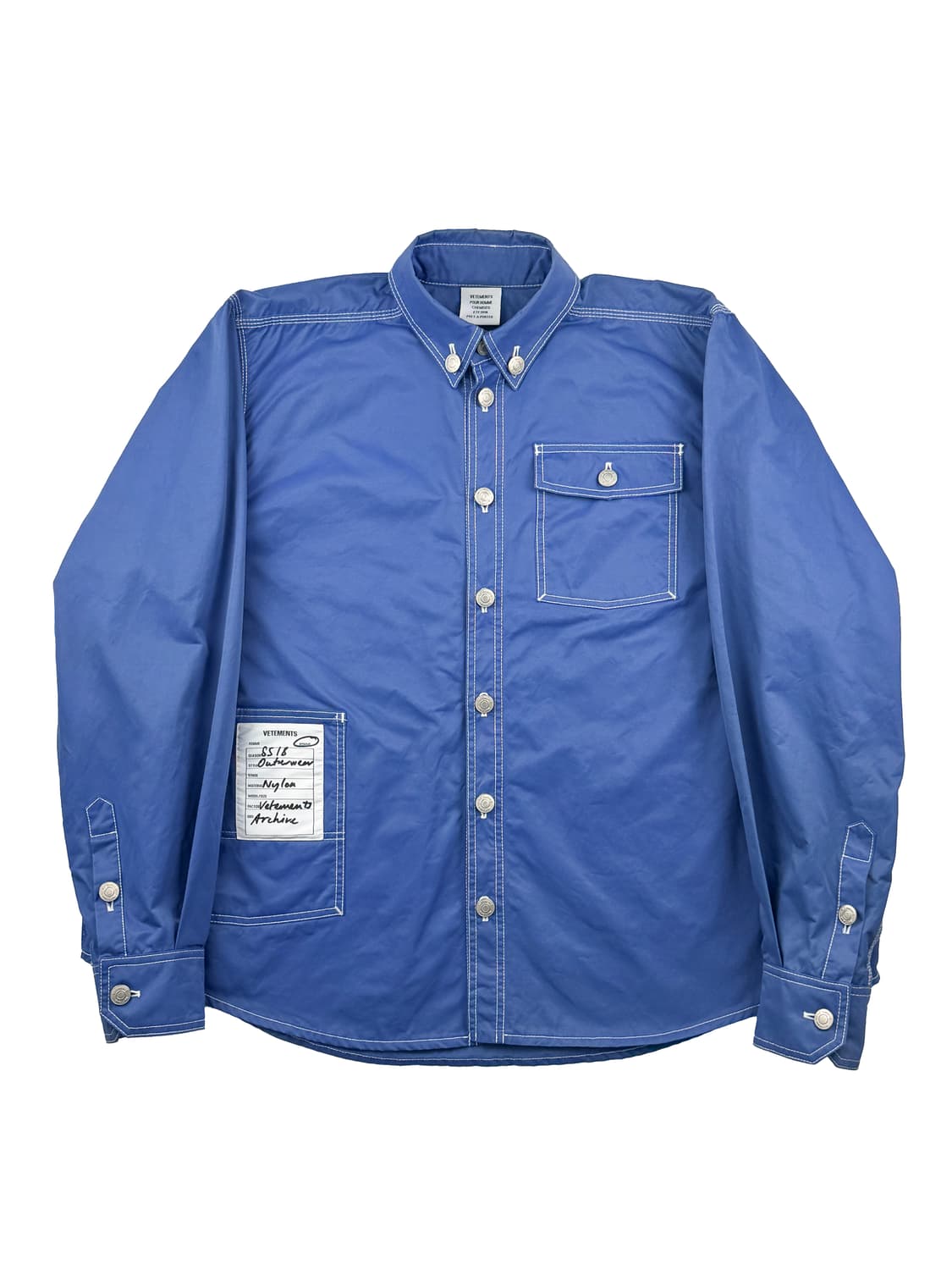 베트멍 오버핏 나일론 셔츠 블루 상품이미지1