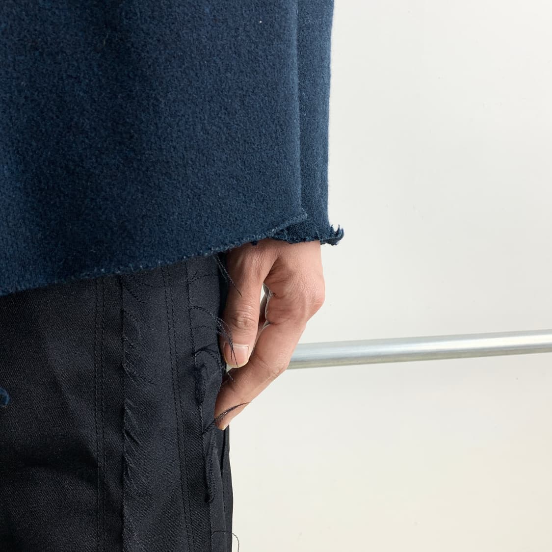 카즈유키 쿠마가이 어태치먼트 멜톤 빅 후드 더블 코트 상품이미지4