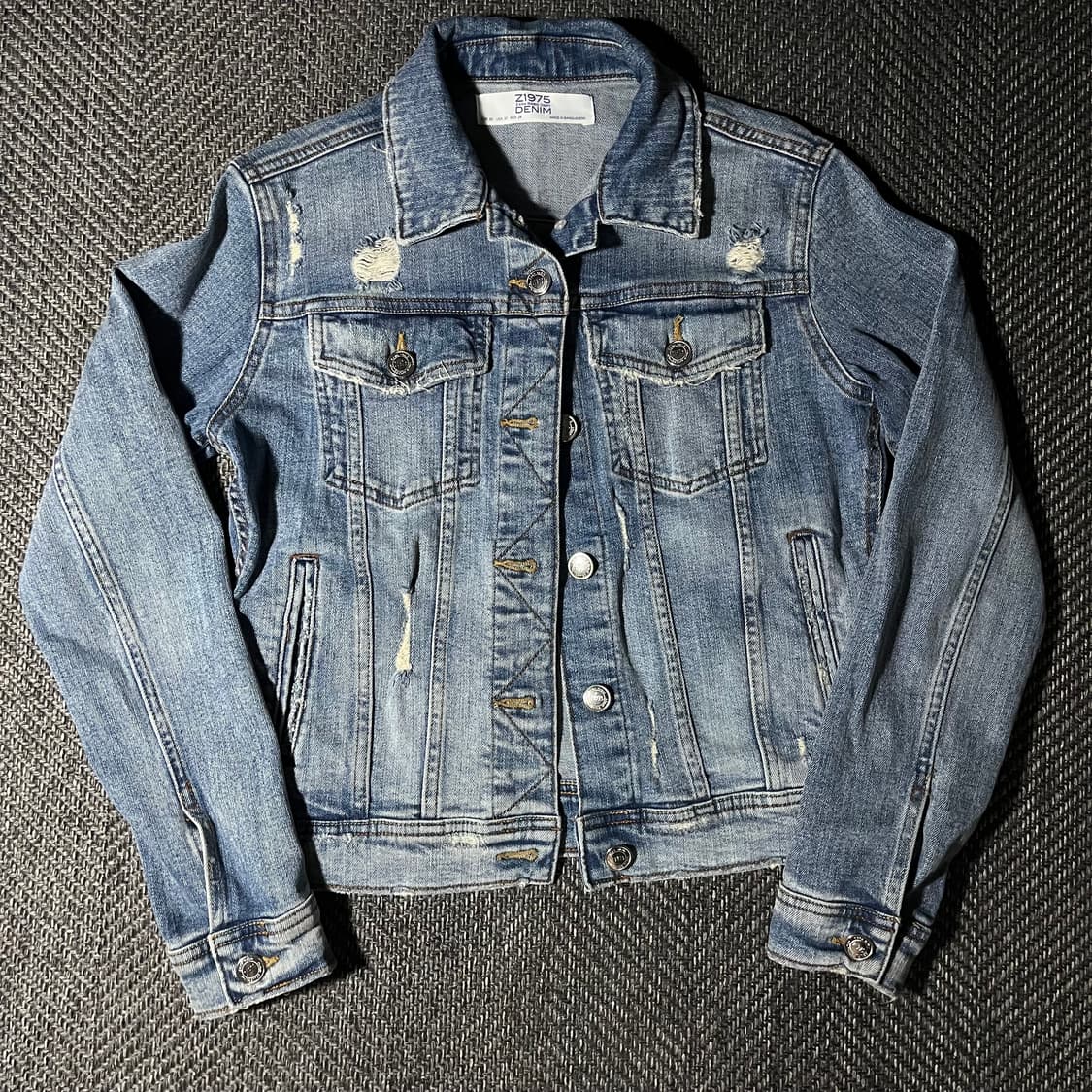 [XS] ZARA 자라 데미지 청자켓 상품이미지2