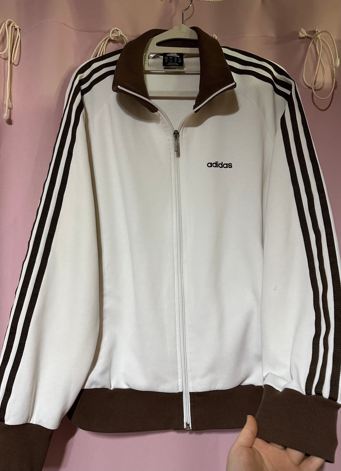 아디다스져지 아디다스 베켄바우어 화이트 브라운 대장 희귀 트랙탑 집업 상품이미지1