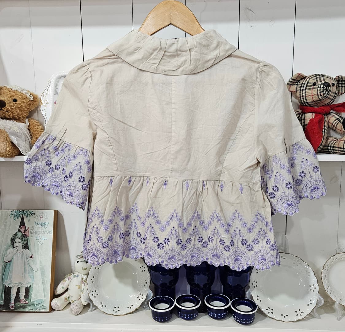 라벤더 자수 코튼 볼레로 상품이미지5