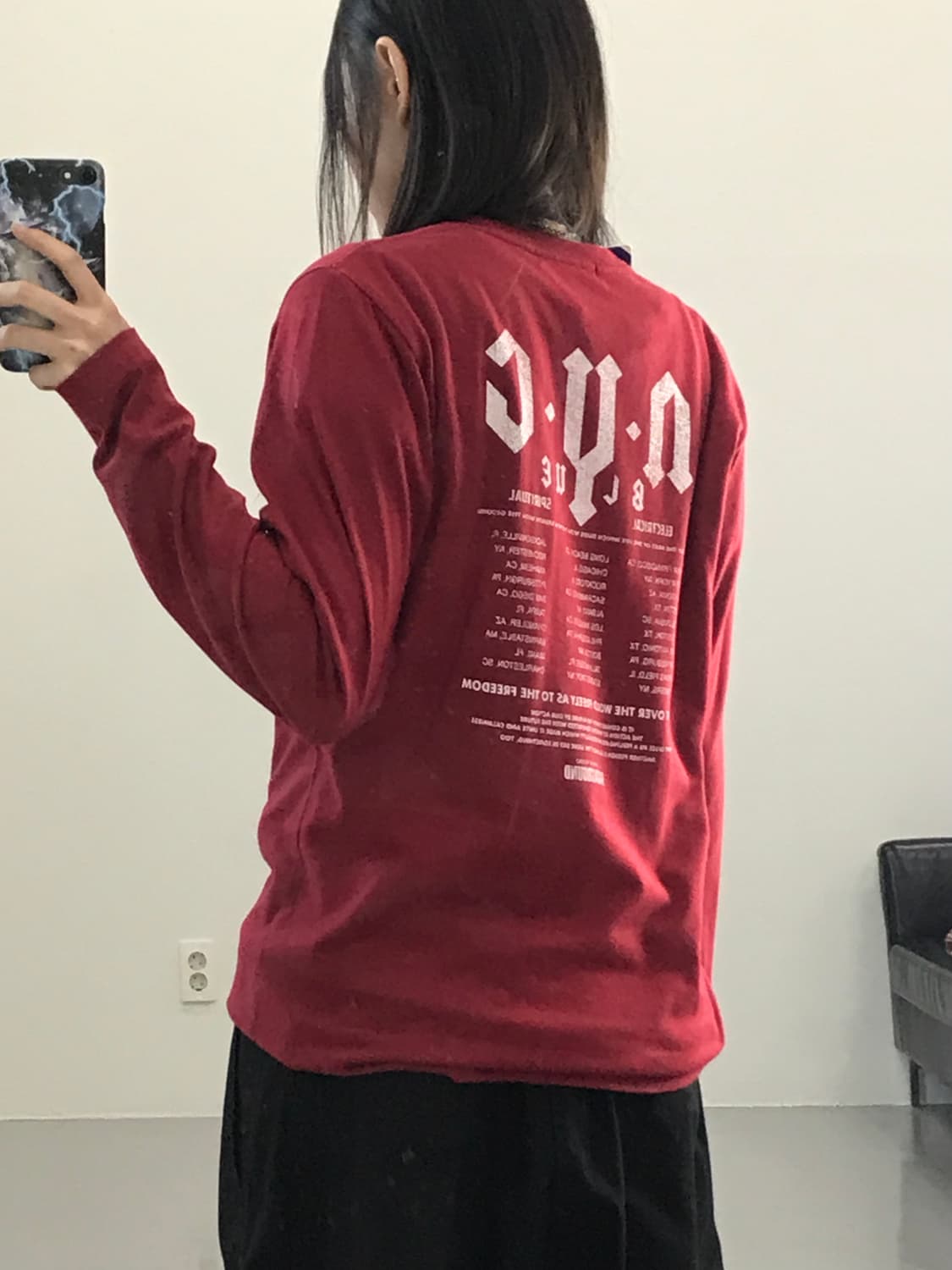  JPN 버건디 롱슬리브 상품이미지2