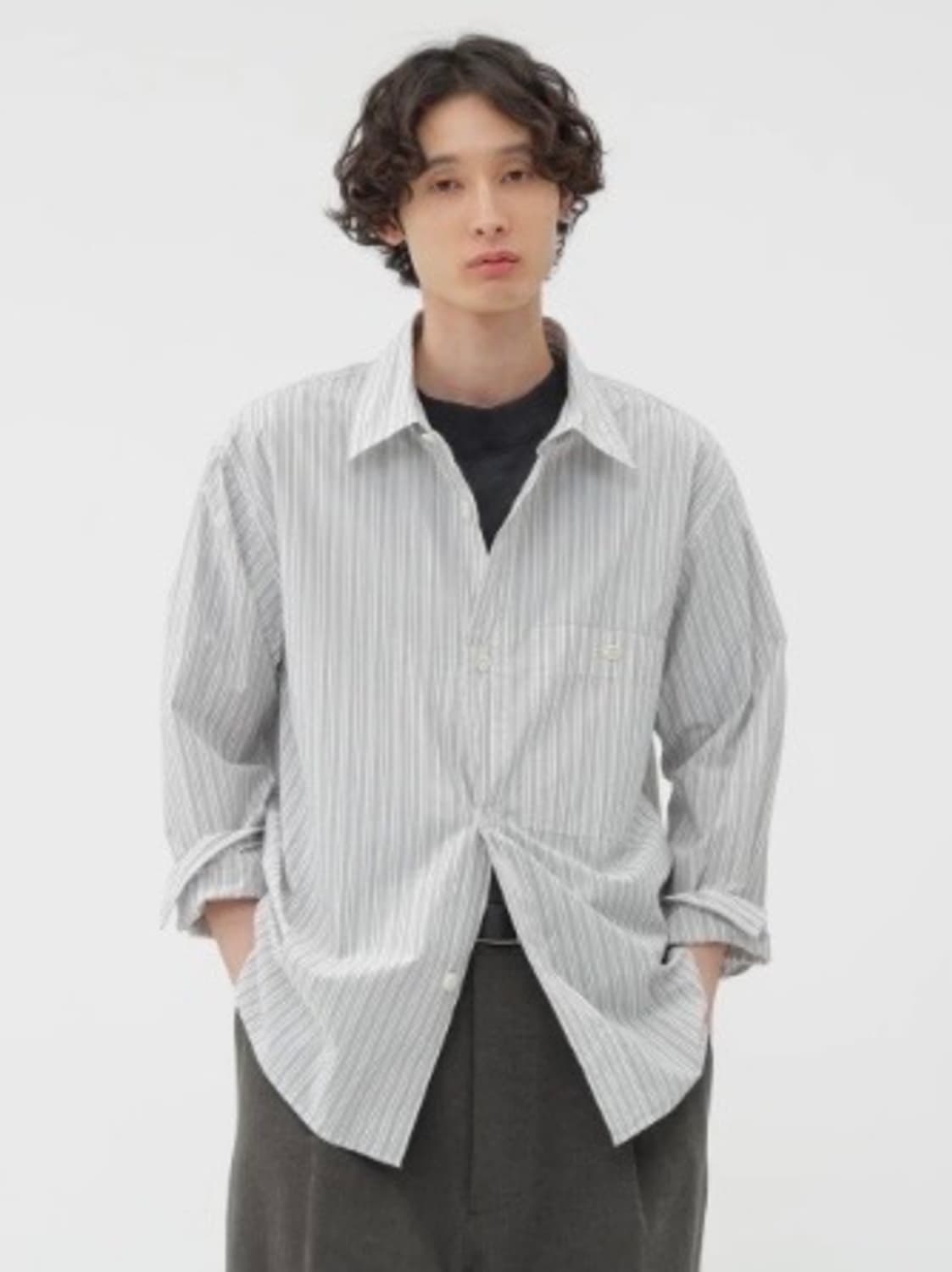 Mhl PJ STRIPE COTTON POPLIN 셔츠 m사이즈 상품이미지2