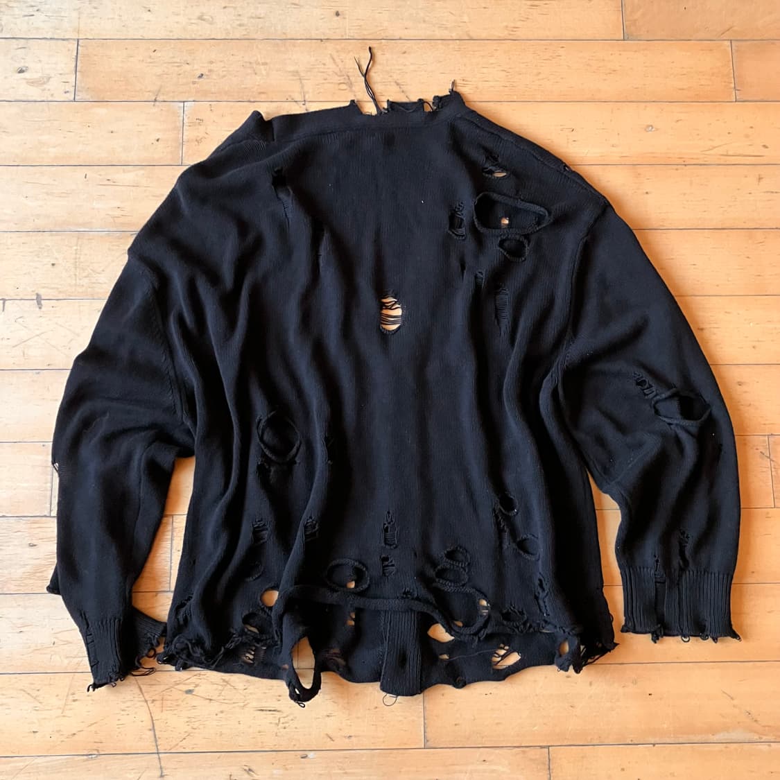 Japanese 90s 빈티지 가공 그런지 블랙 가디건 105 상품이미지3