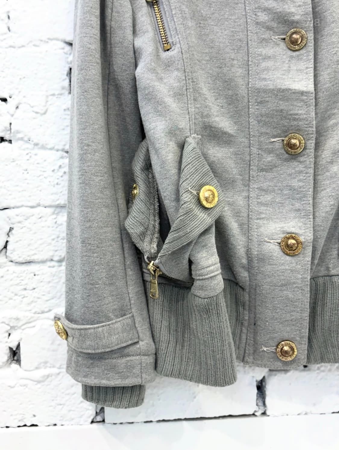 Gold Button Hooded Knit Jacket 상품이미지7