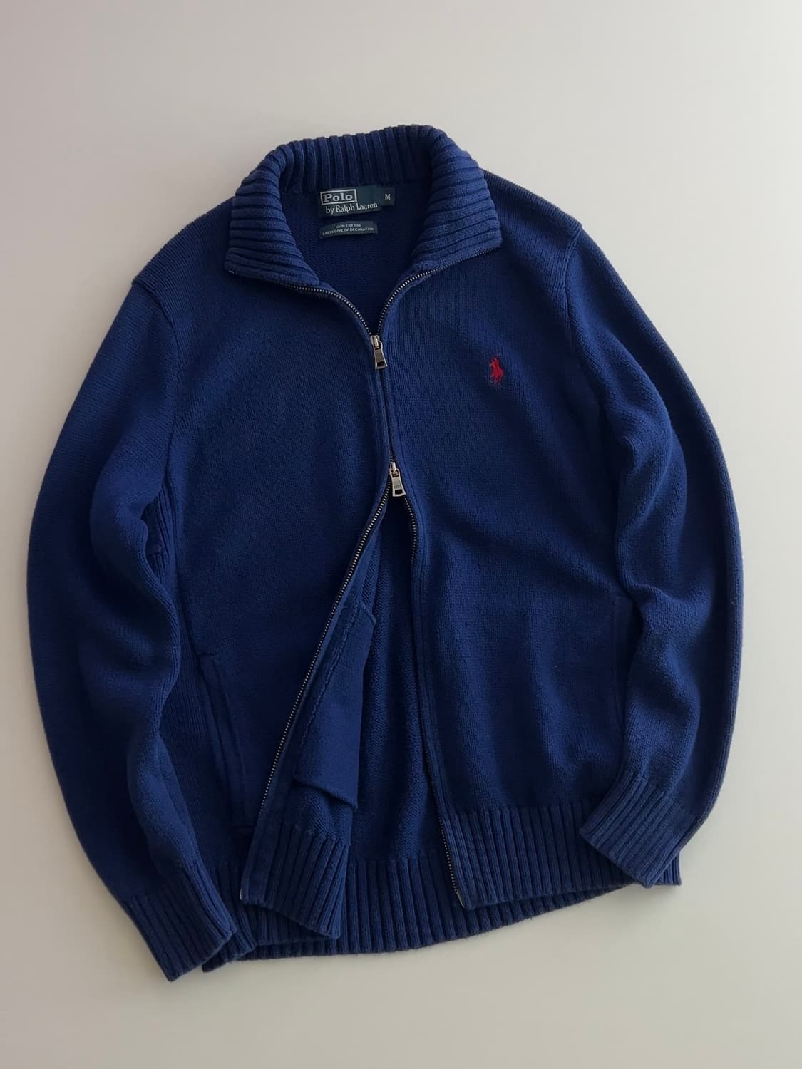 폴로 랄프로렌 블루 투웨이 니트 집업 M 상품이미지2