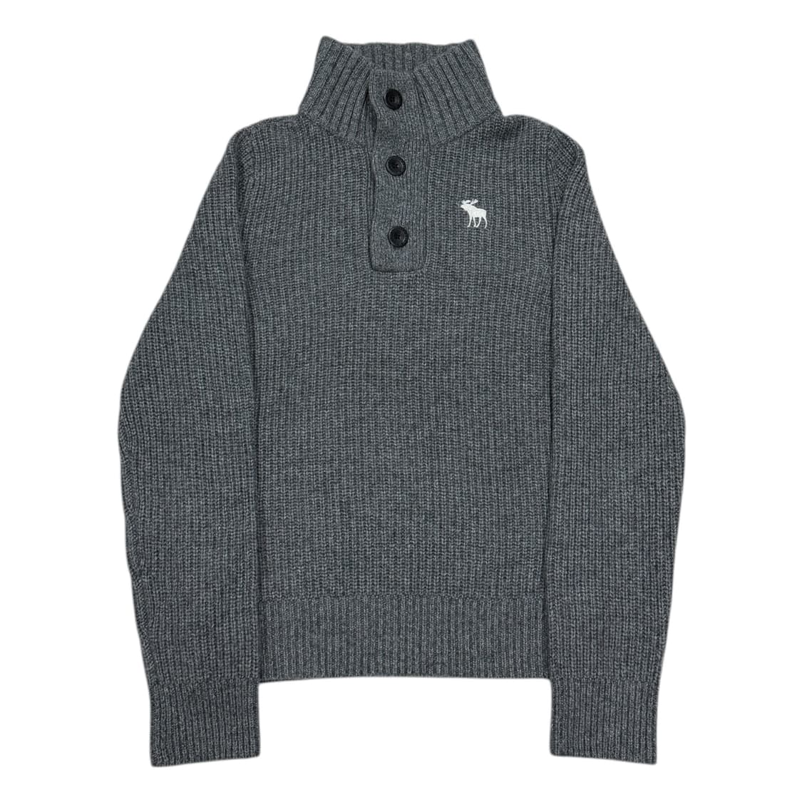 아베크롬비 빈티지 그레이 Y2K 스냅 단추 니트 M 상품이미지1