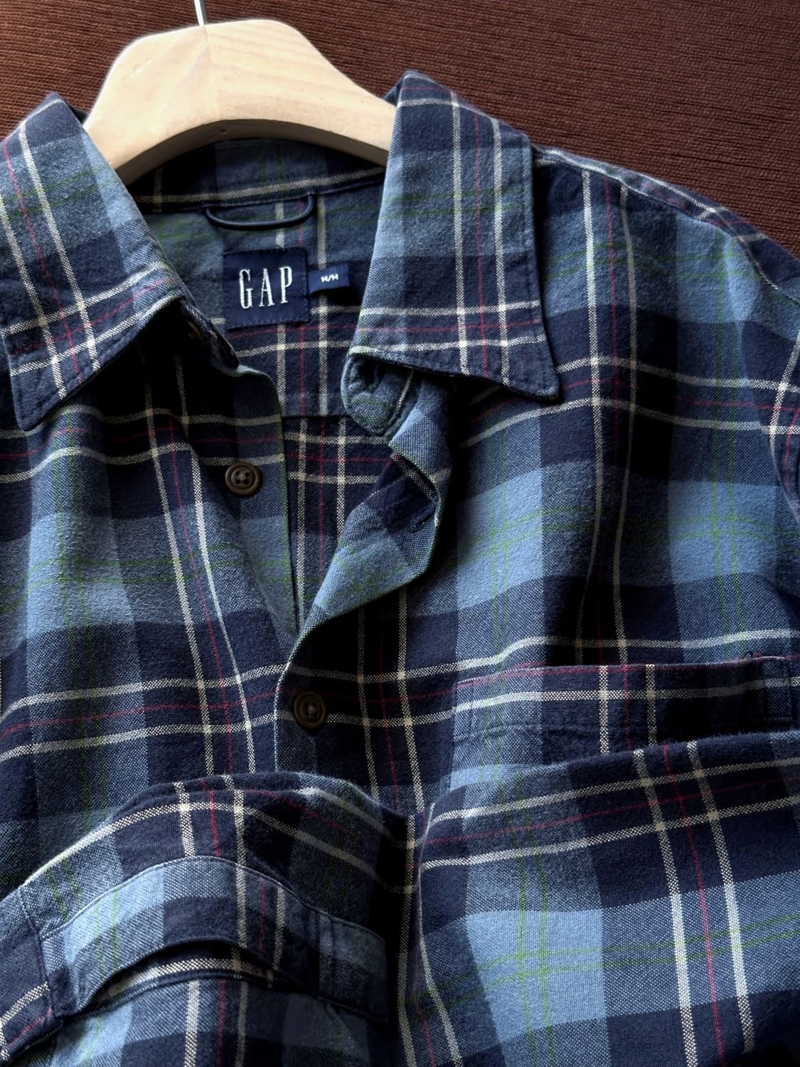 Cotton woven check wide shirt 상품이미지1