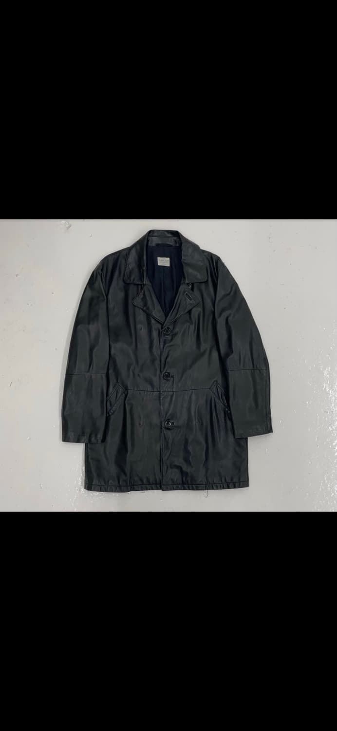 알마니 레더 펀칭 디테일 3버튼 블레이저 오버핏 상품이미지2