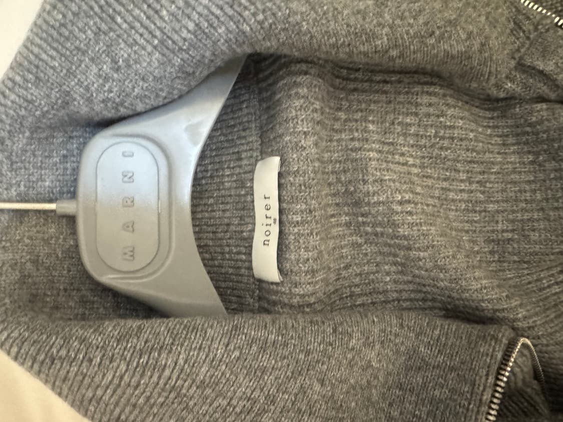 노이어 하이넥 집업 니트 자켓 그레이 48 상품이미지3