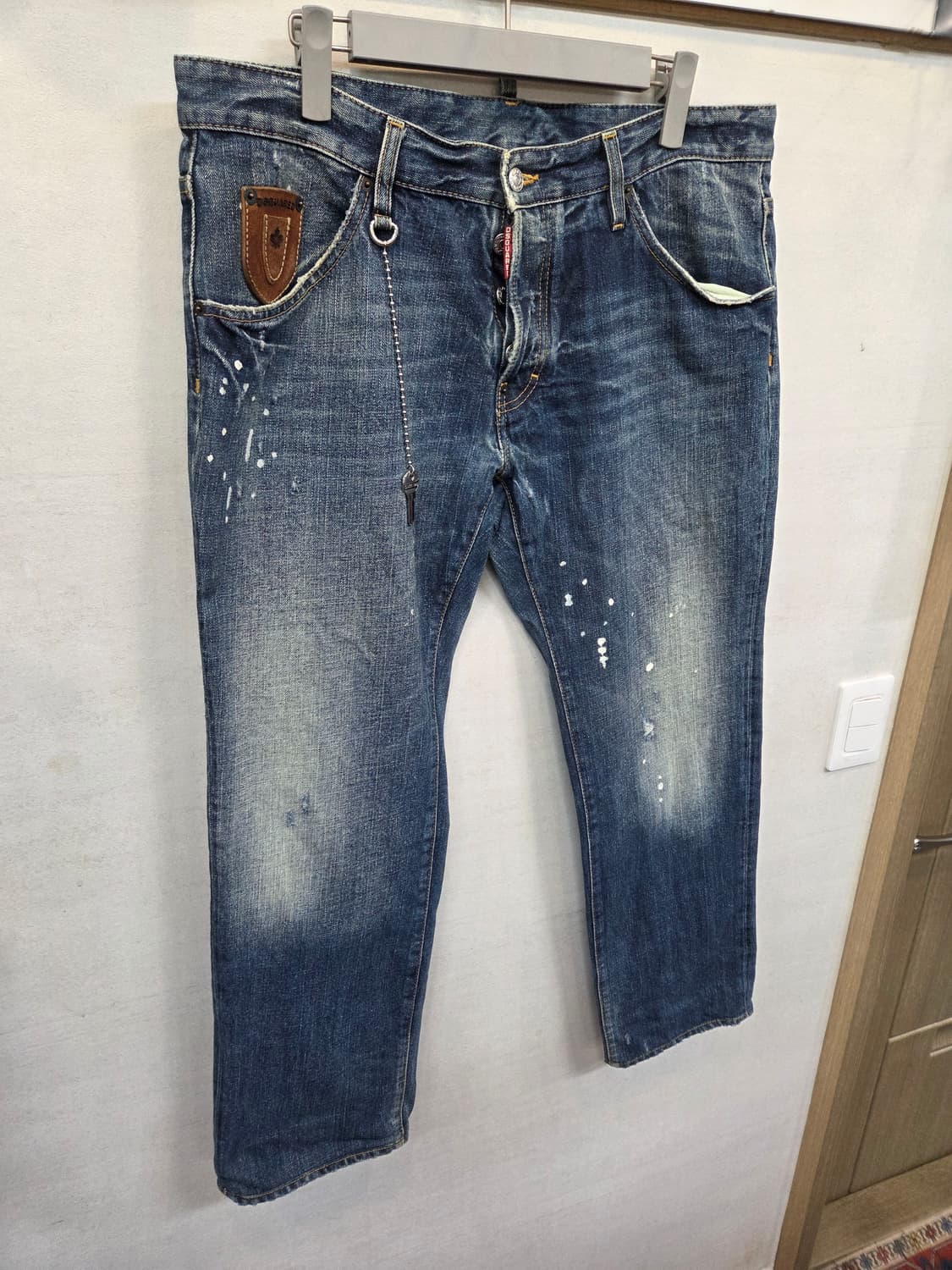 디스퀘어드 키링 페인팅 데님팬츠 54 대략 38~ 상품이미지9