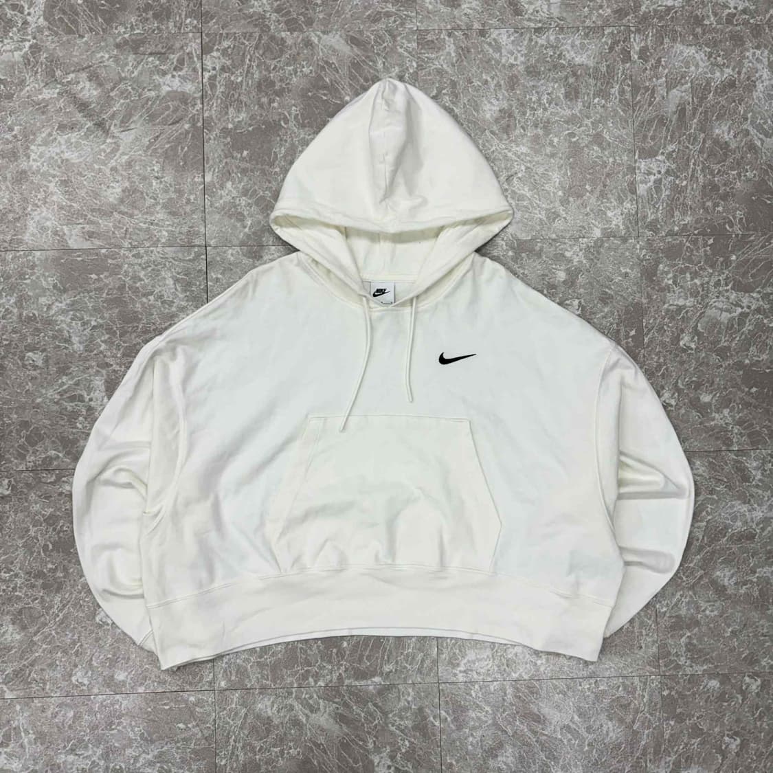 나이키 신형 솔로 스우시 화이트 세미크롭 걸즈 스웻 후드티(L) 상품이미지2