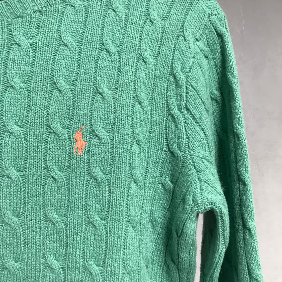 폴로 랄프로렌 케이블 니트 그린 M(W) 상품이미지4