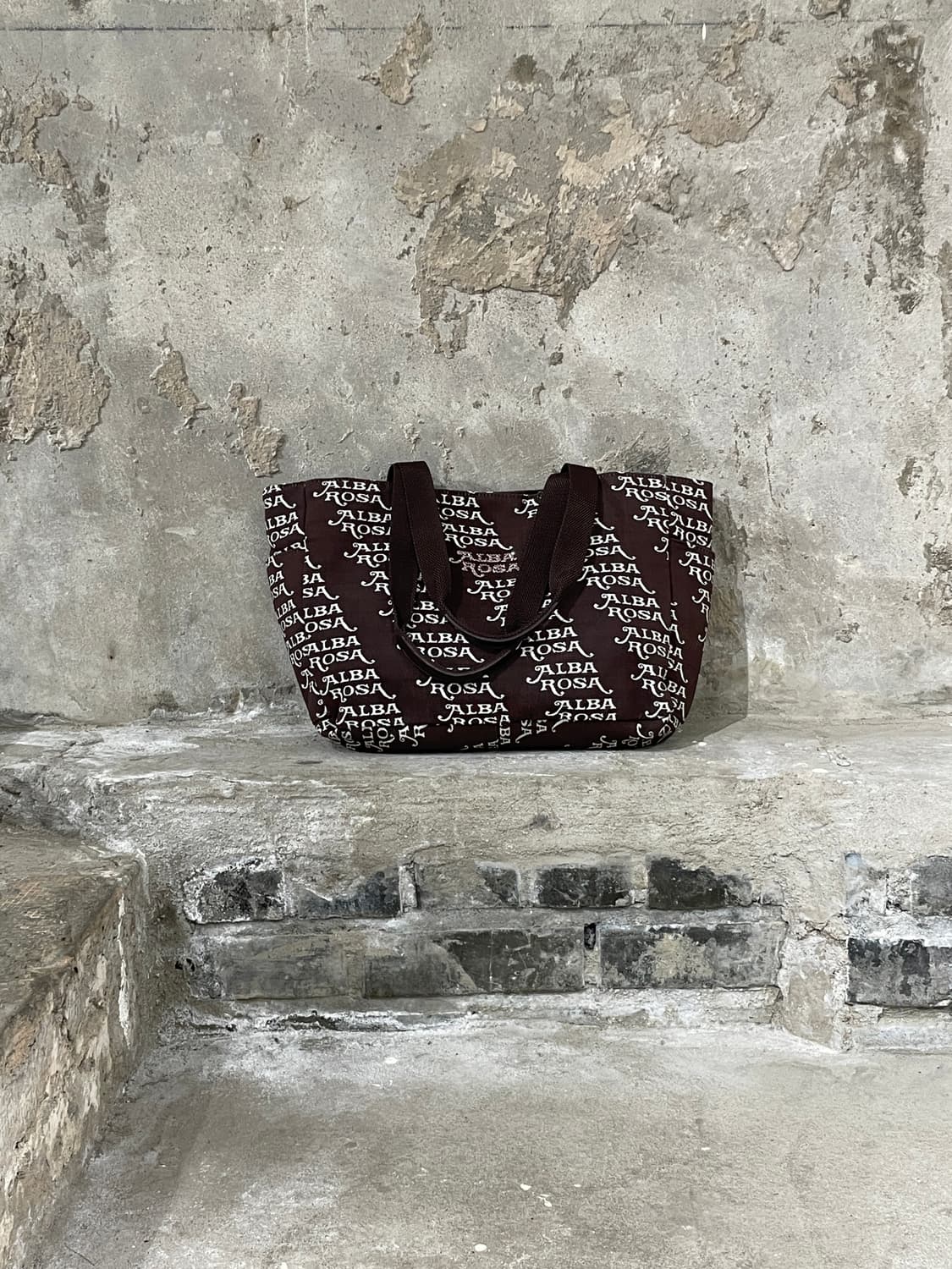 알바로사 재팬 브라운 자카드 캔버스 숄더백 상품이미지6