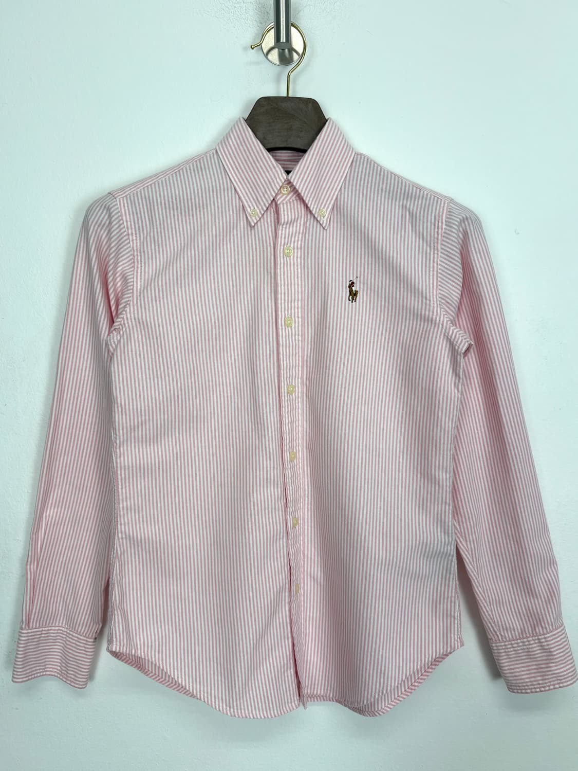 [S]POLO 핑크 여성 스트라이프 긴팔 셔츠  상품이미지1