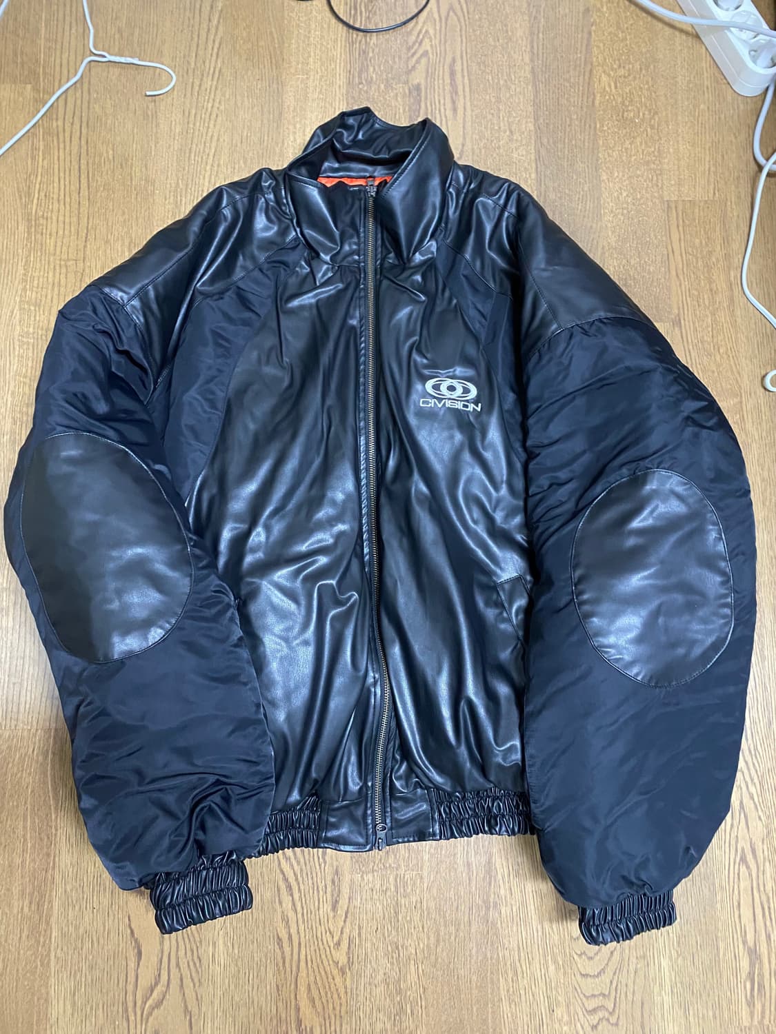 CIVISION BY CSC 레더 믹스 봄버 자켓 2사이즈 블랙 상품이미지1