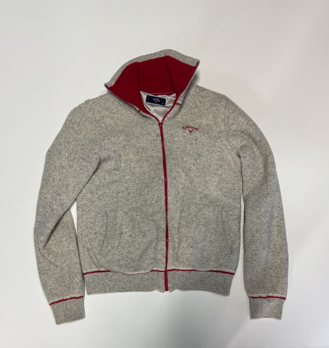 정품 여성 캘러웨이 골프 울 방풍 니트 집업 s 상품이미지1