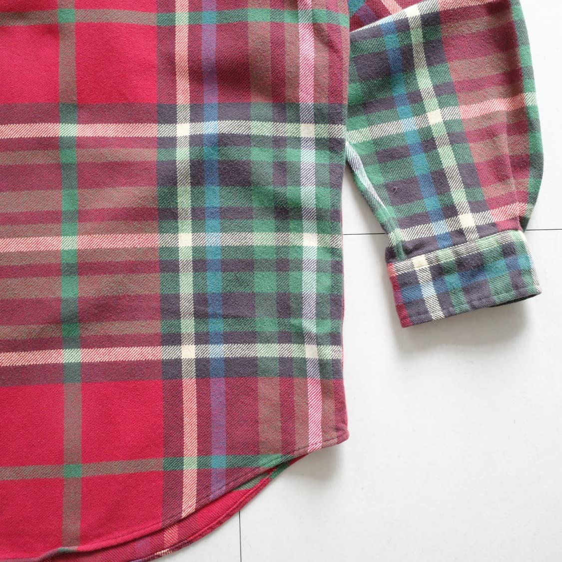 90s 폴로 랄프로렌 블레어 체크 해비 코튼 플라넬 XXL 상품이미지3