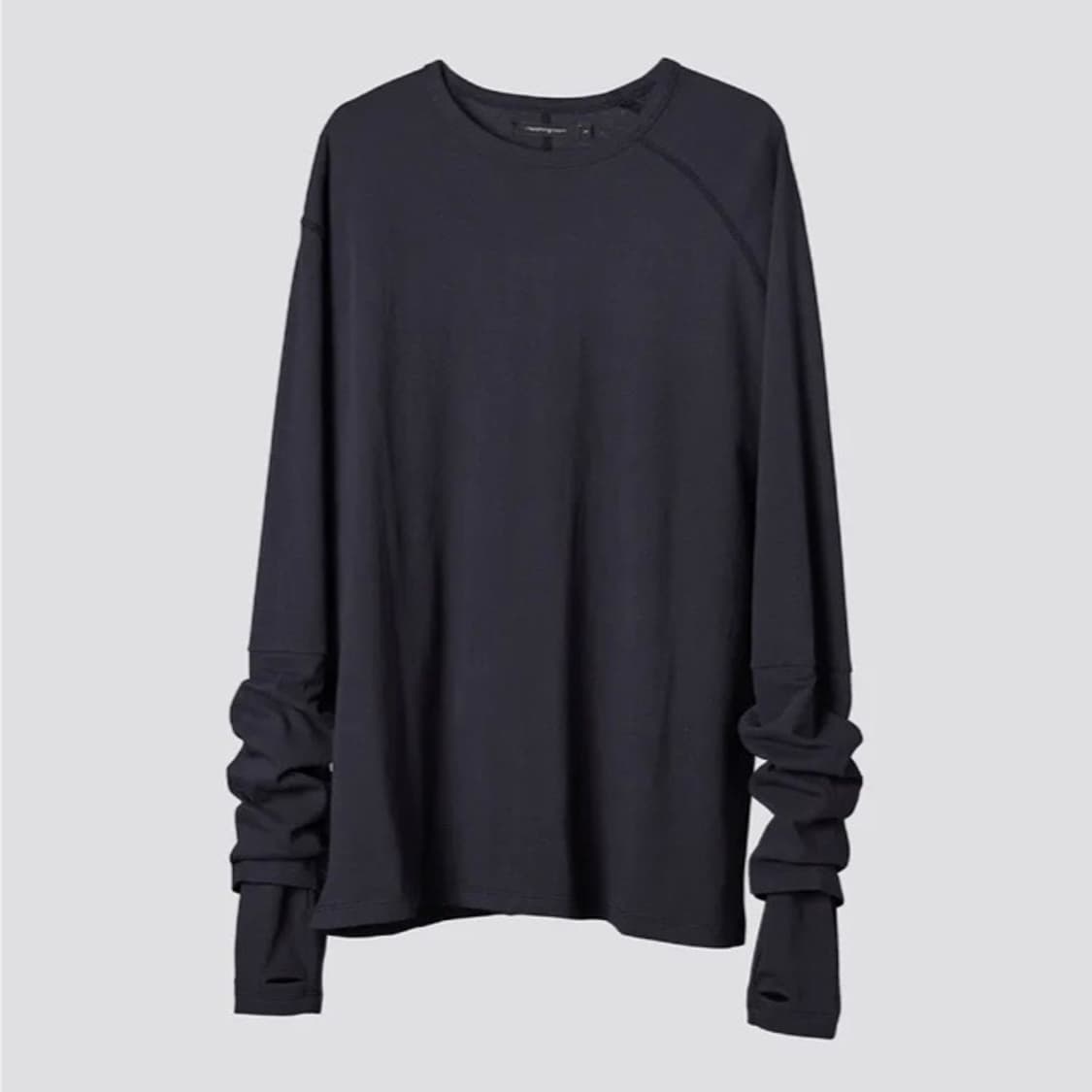 [해칭룸] 더블 슬리브 티 블루 차콜 상품이미지1