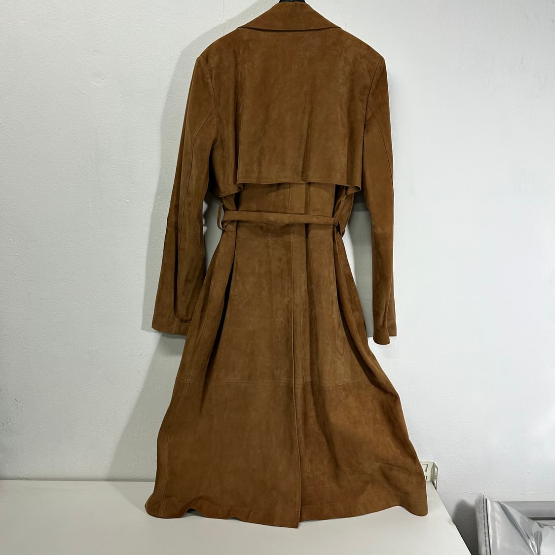 우먼FREE 질스튜어트 뉴욕 베이지 로브 염소가죽 스웨이드 코트 상품이미지5