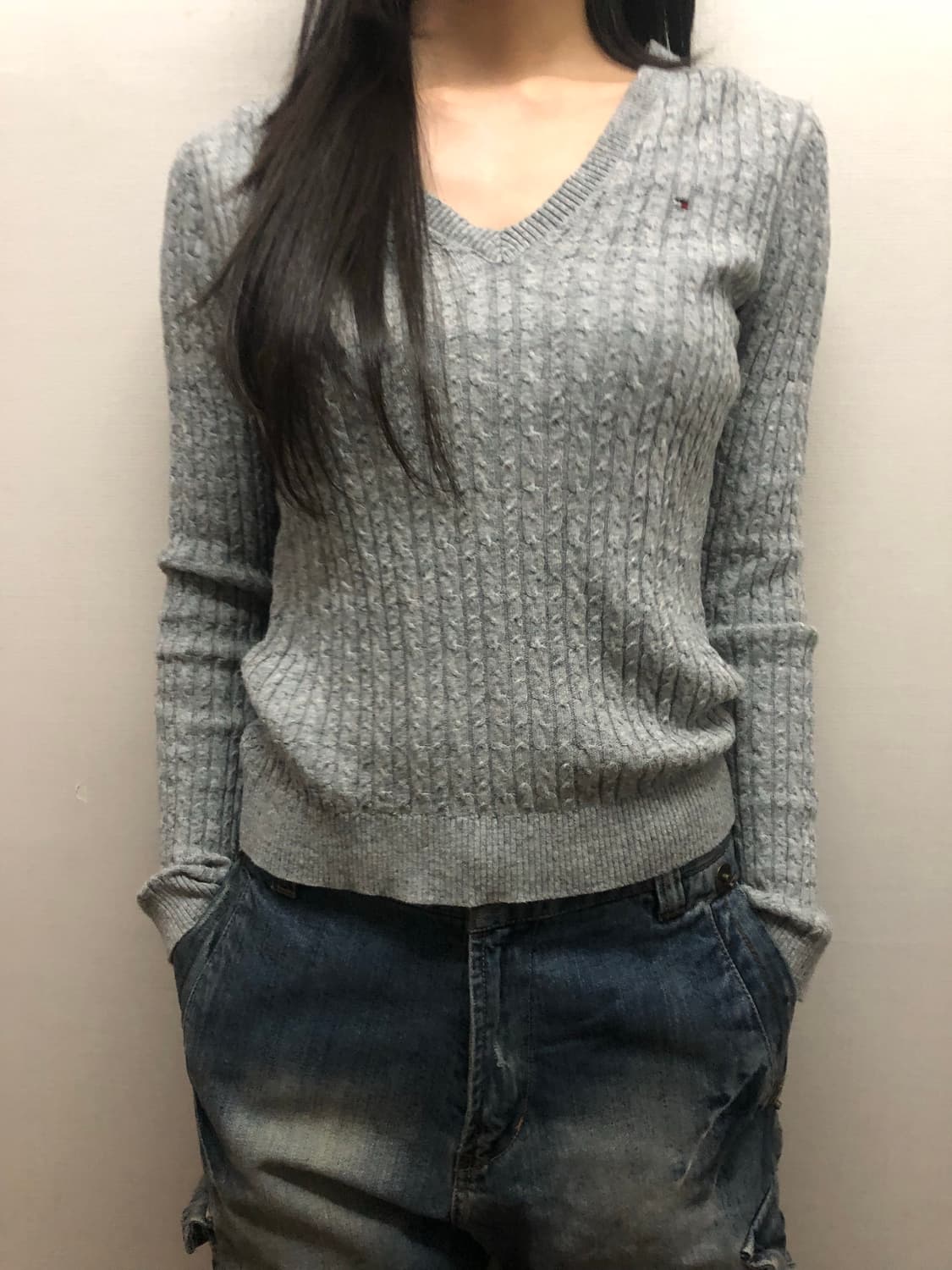 빈티지 타미힐피거 그레이 니트 상품이미지1