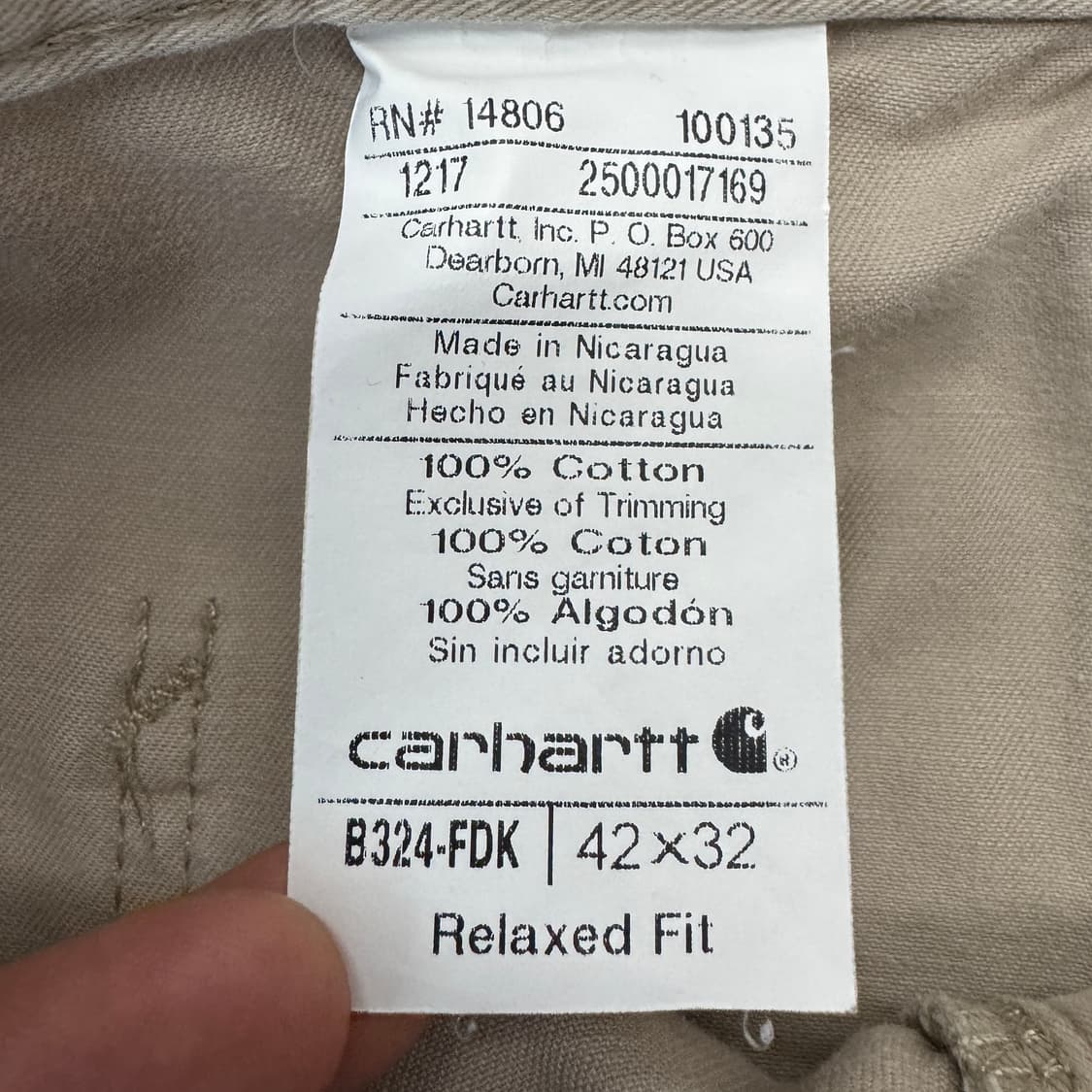 칼하트 OG 카펜터 와이드 워크팬츠 상품이미지10