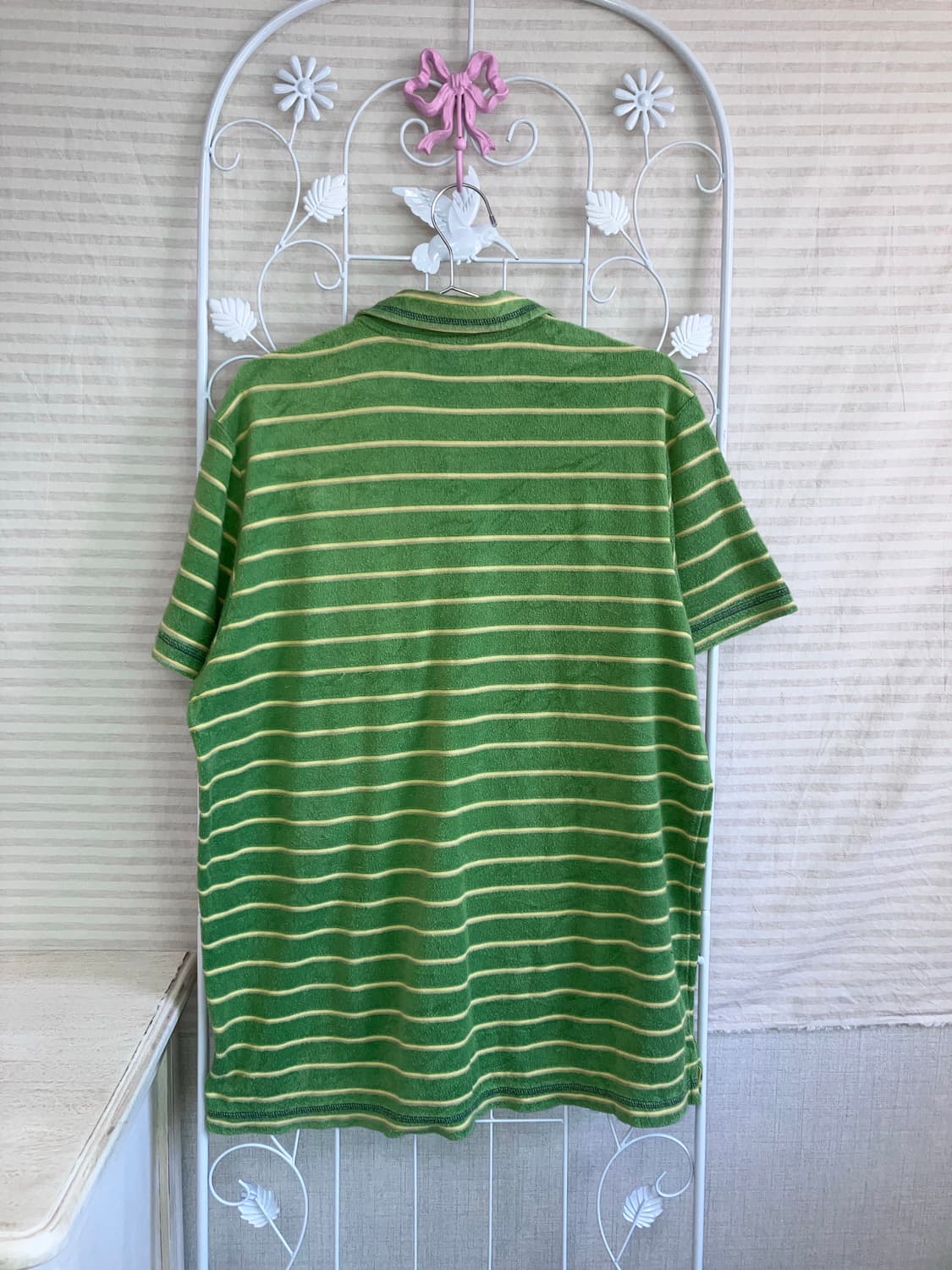 빈티지 나이키 그린 니트 반팔 카라티 y2k 스트릿 갸루 펑키 상품이미지2