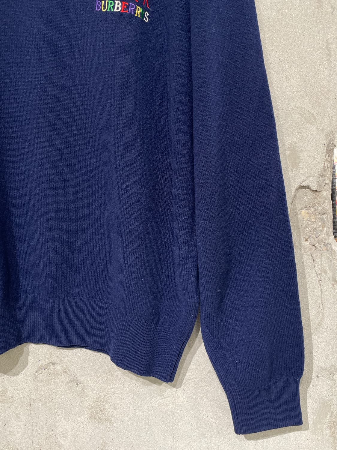 버버리 90’s 네이비 골프 아이콘 크루넥 울 니트 상품이미지5