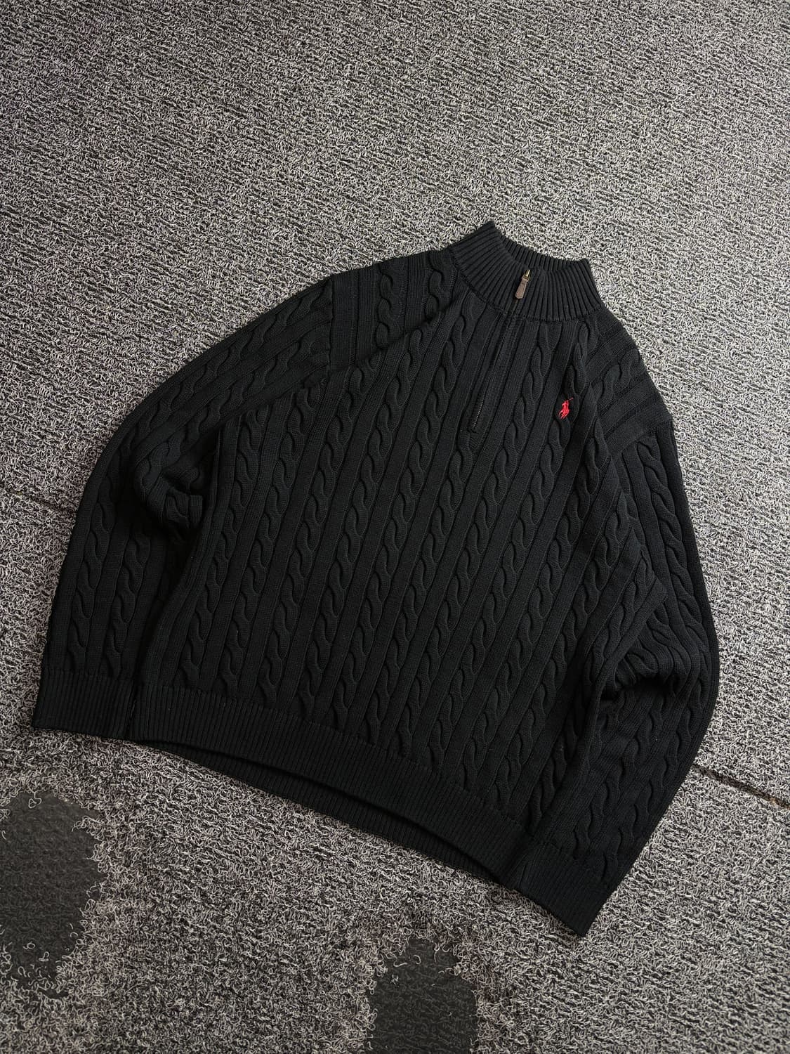 폴로 랄프로렌 포키로고 케이블 니트 하프집업 3642 상품이미지1