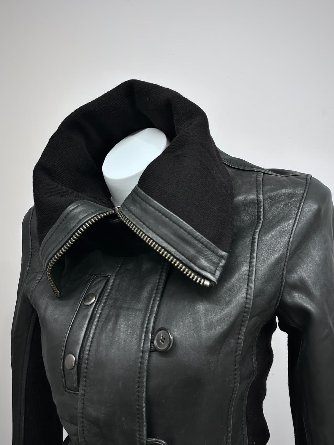 Nicholas K 아티저널 하이넥 더블 크로징하이브리드 자켓 상품이미지8