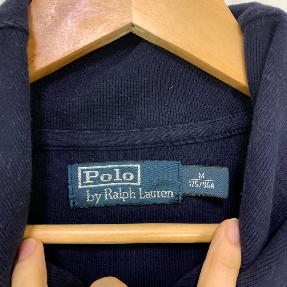 폴로 랄프로렌 빈티지 사선 하이넥 코튼 롱슬리브 맨투맨 네이비 M 상품이미지3