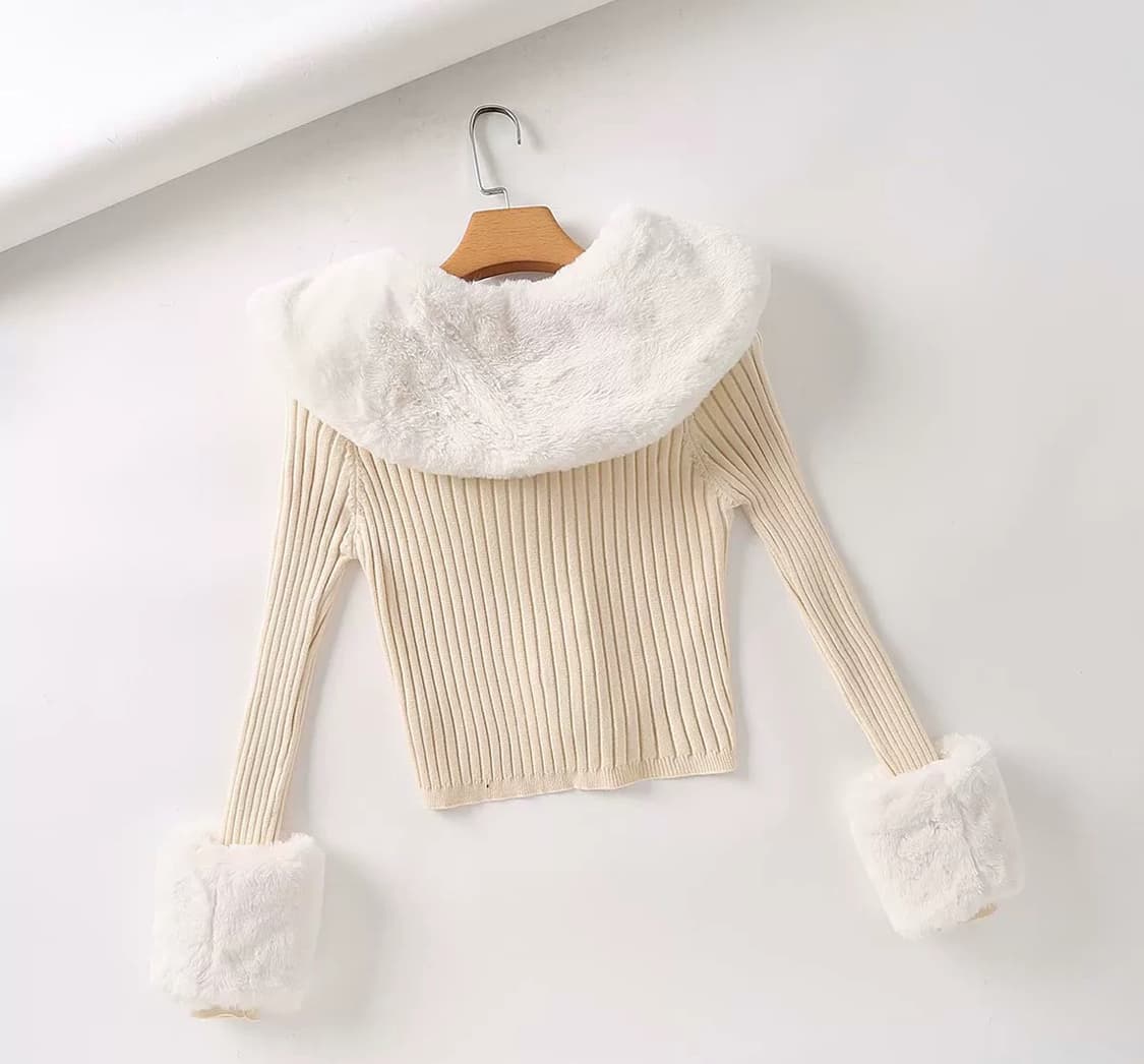 히메갸루 퍼트리밍 가디건 (퍼 탈부착 가능) 상품이미지5