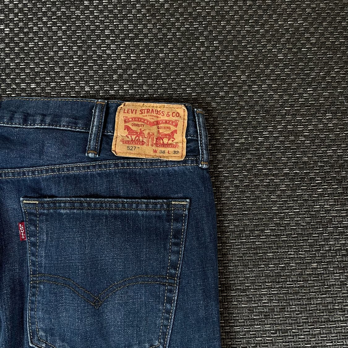 (38) 리바이스 527 38X32 진청 워싱 데님 팬츠 상품이미지5