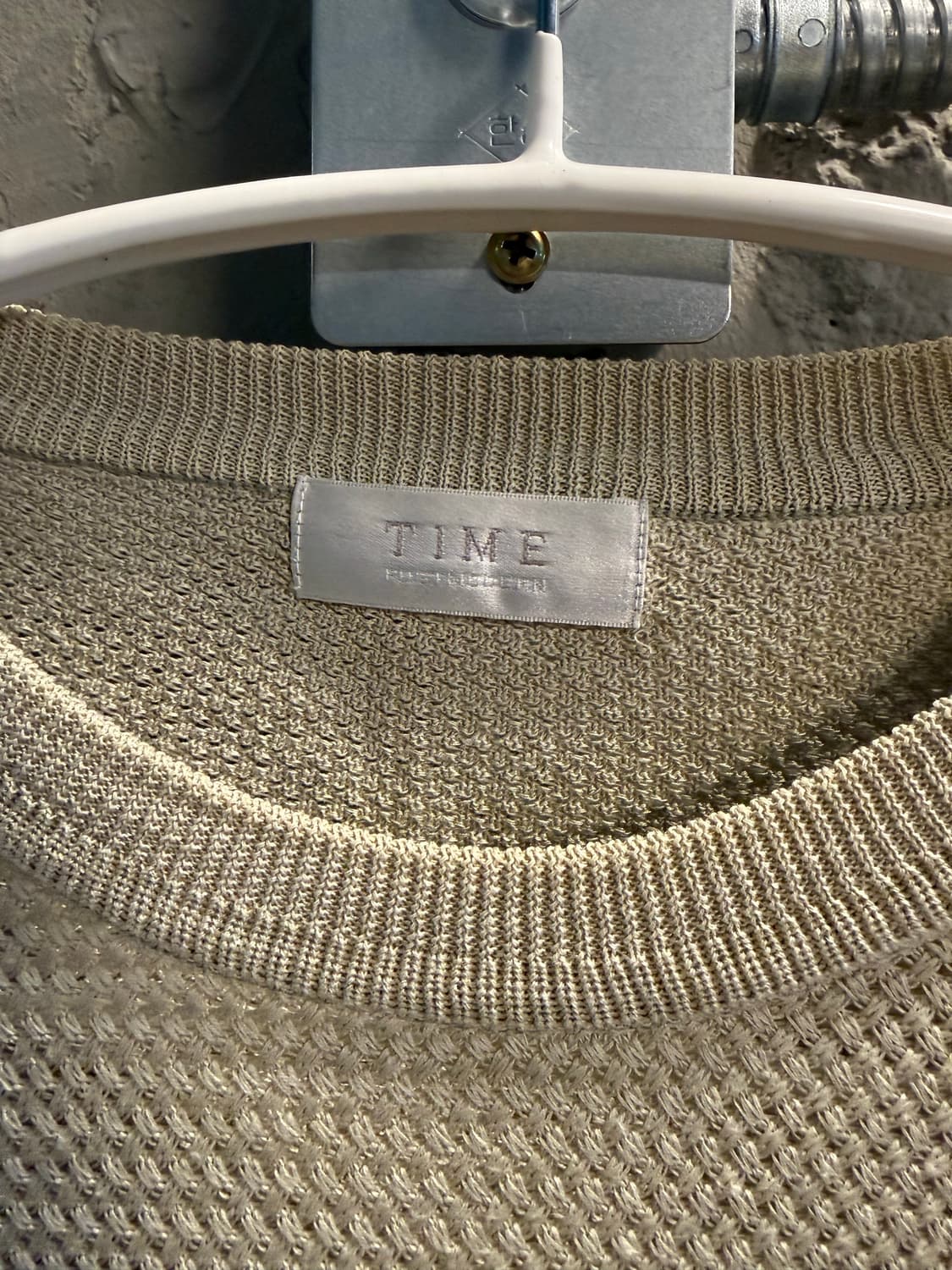 100 타임 TIME 텍스처 니트 라운드 니트 녹차 그린 상품이미지5