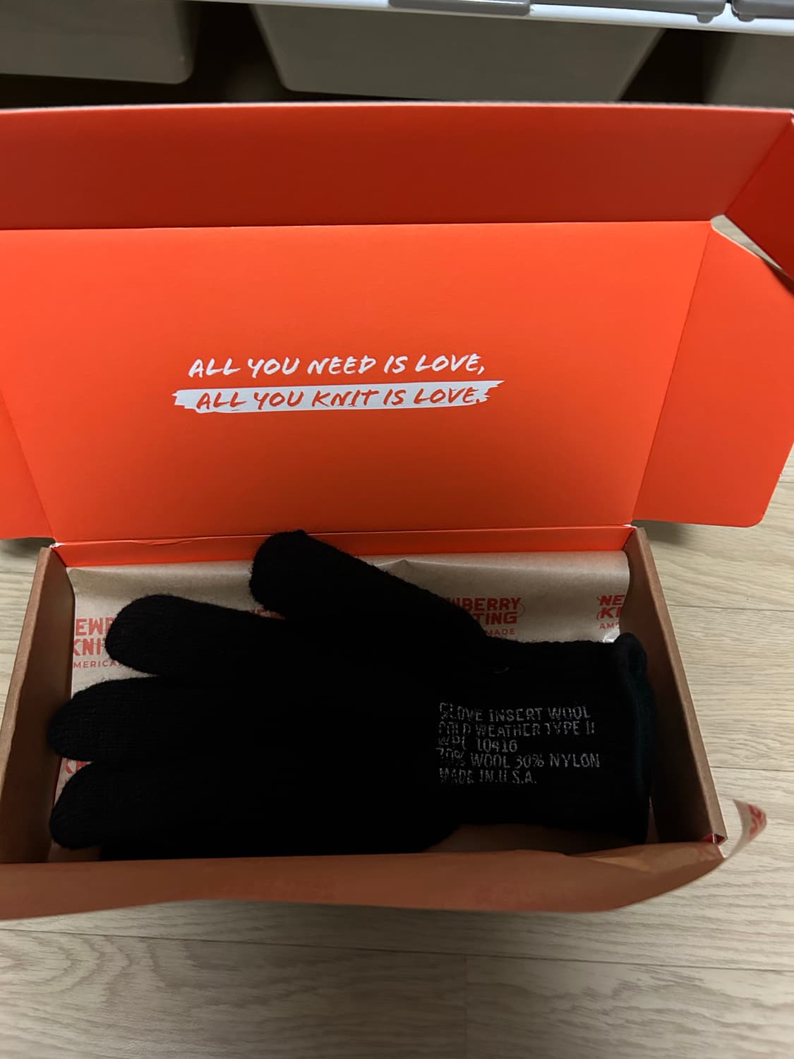 뉴베리니팅 홀핑거 울장갑 블랙 상품이미지1