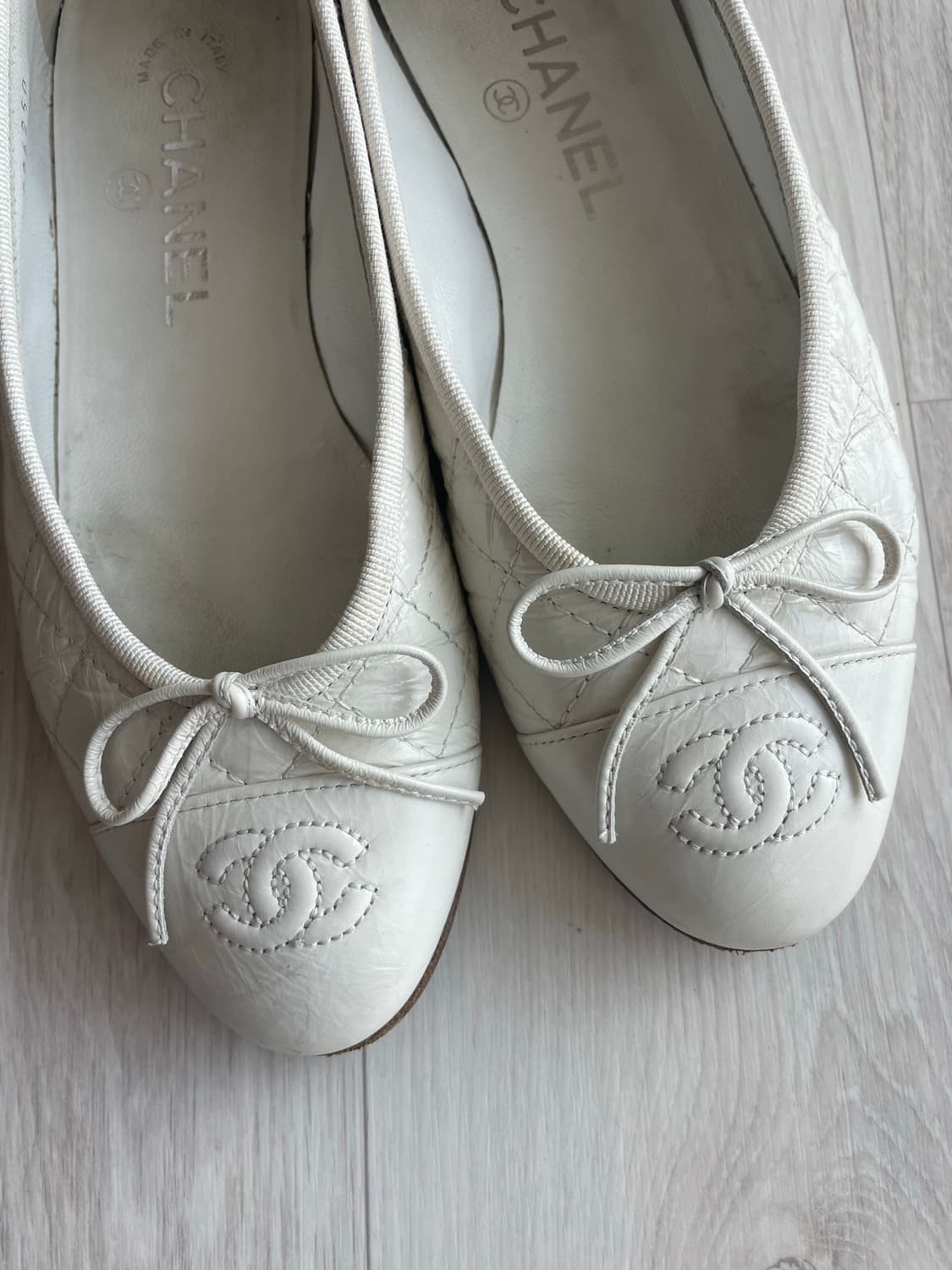 (정품)샤넬 퀼팅 발레리나 플랫슈즈 아이보리 36C 상품이미지3
