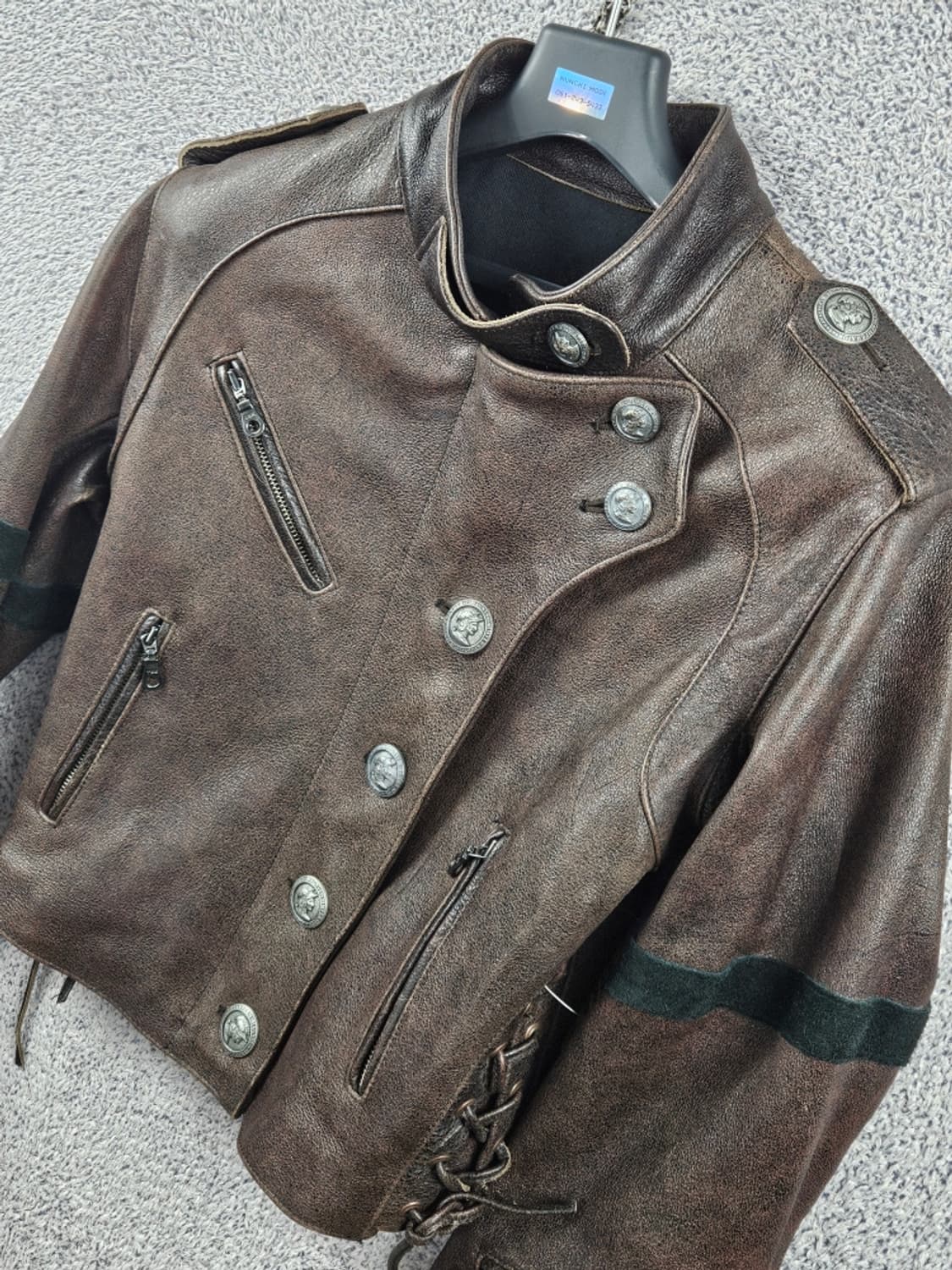 빈티지 리얼레더 코르셋 언밸런스 라이더자켓 ( S추정 ) / 11106 상품이미지6