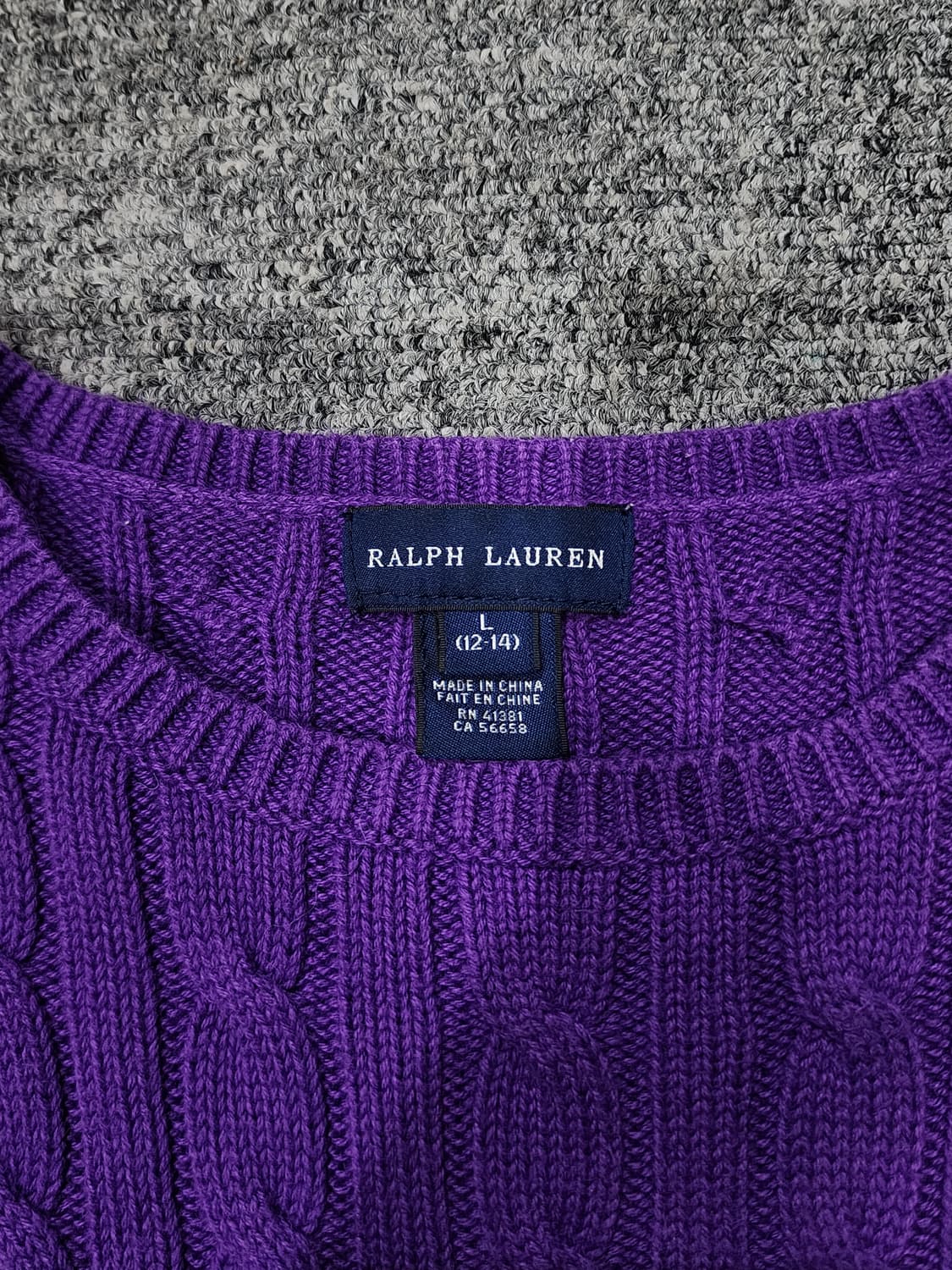 폴로 랄프로렌 숄더 버튼 포인트 케이블 꽈배기니트 걸즈 L 상품이미지5
