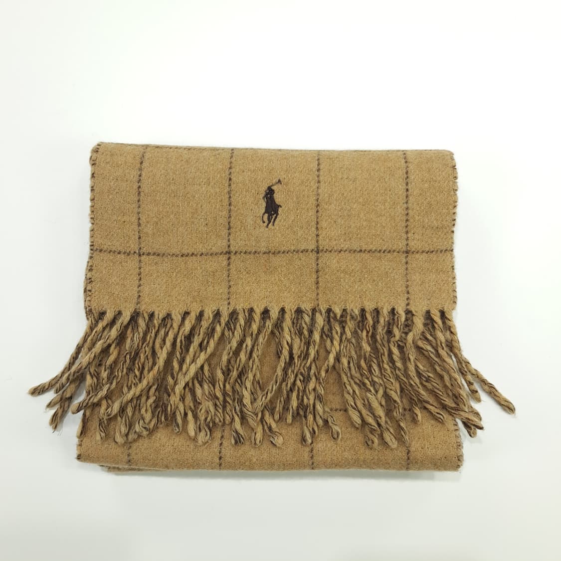 MX156 폴로 랄프로렌 브라운 램스울 양면 목도리 머플러 상품이미지7