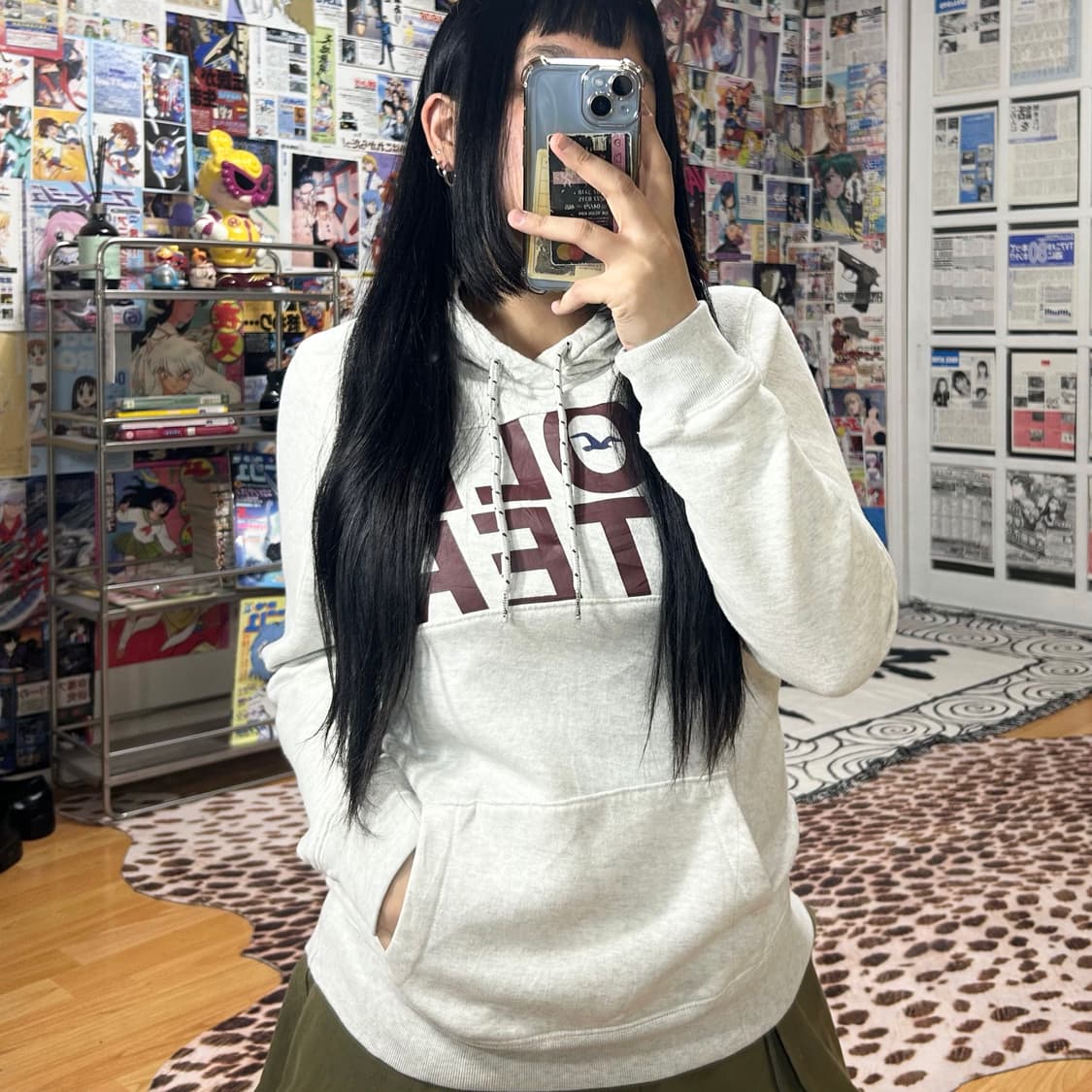 홀리스터 Y2K 멜란지 그레이 후드티 상품이미지2